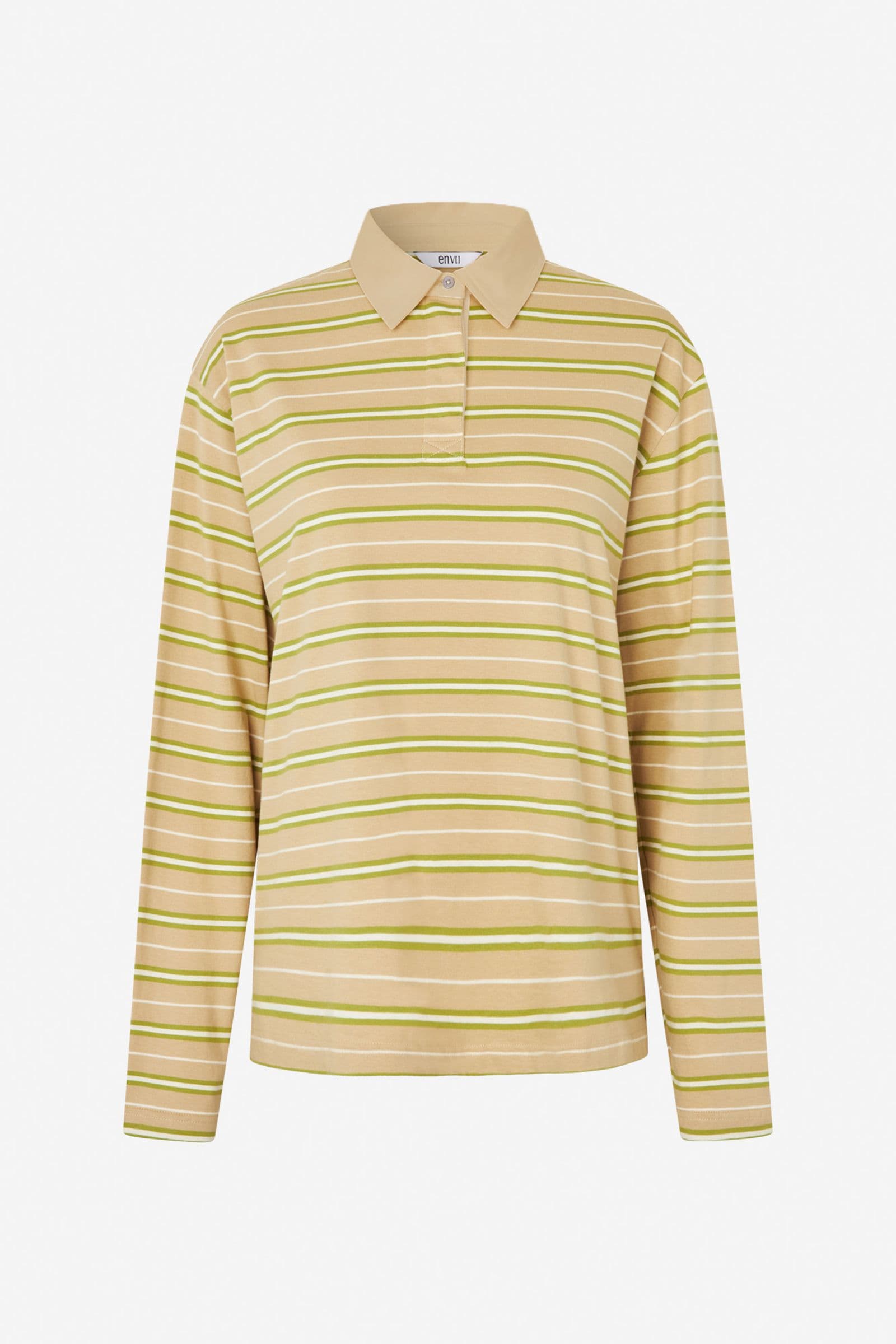 ENKULLA LS POLO ST 5310 Pale Fern Stripe