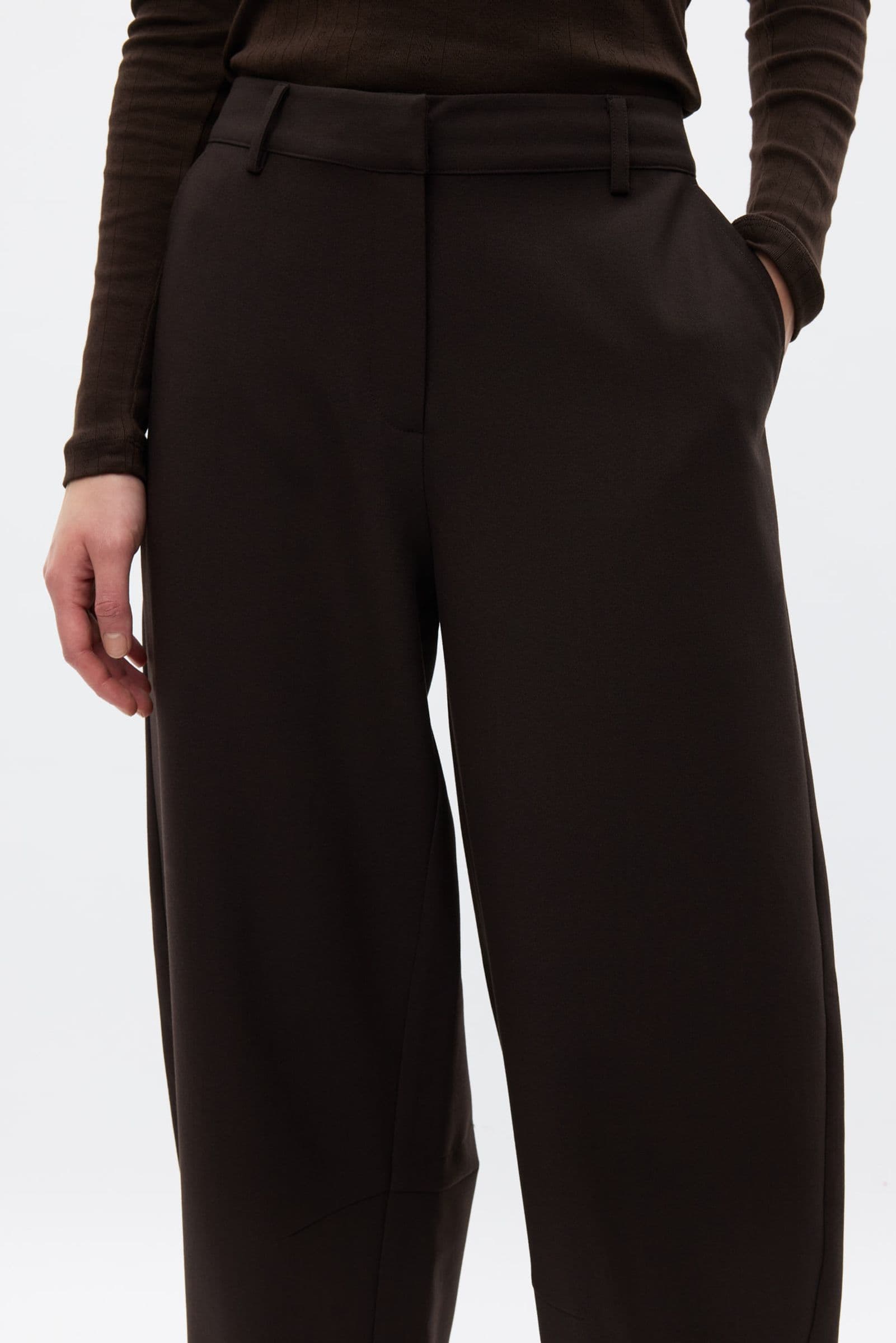 ENRAYE BUTTON PANTS 6797 Chocolate Torte