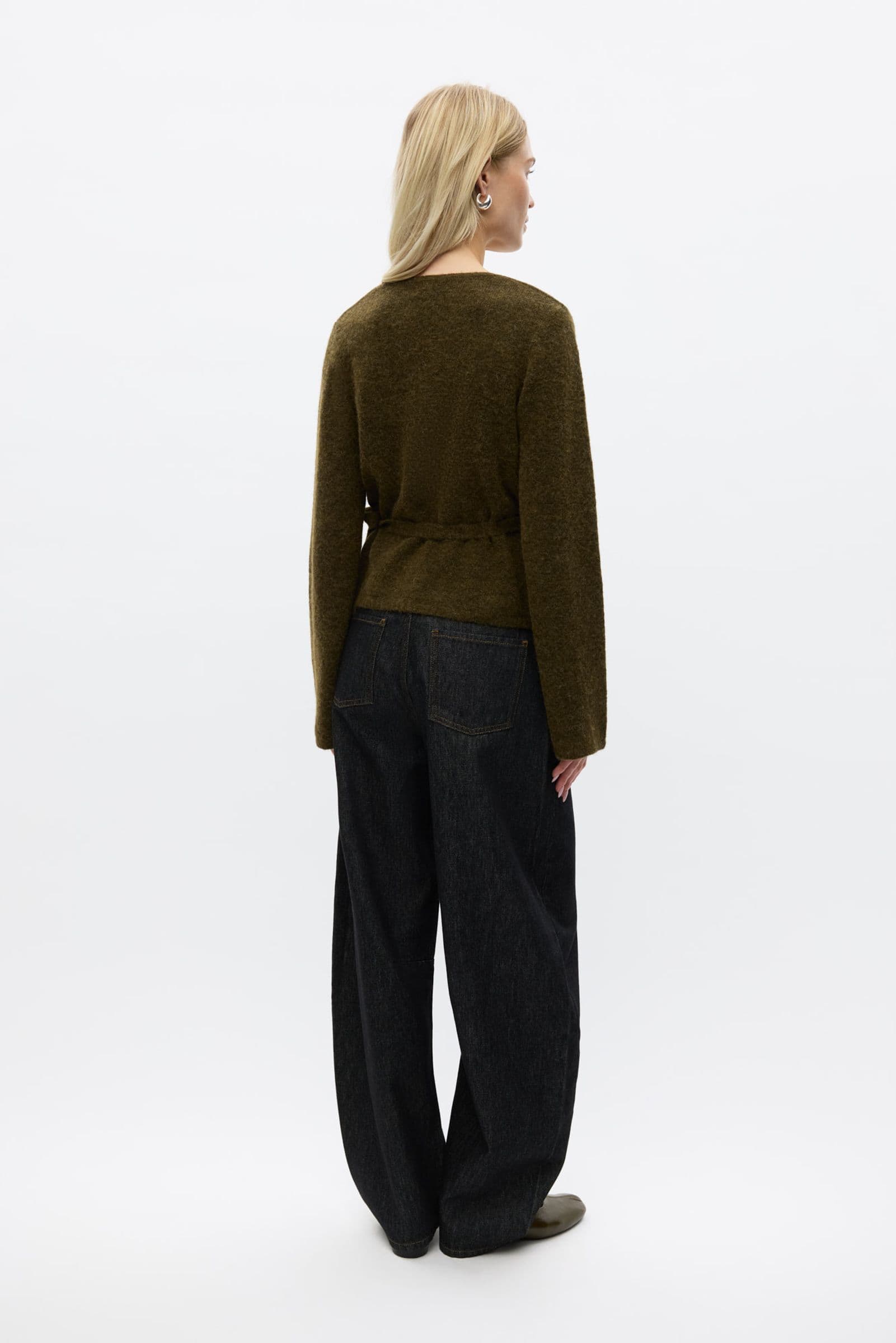 ENADA LS V-N KNIT 7454 Dark Olive Mel