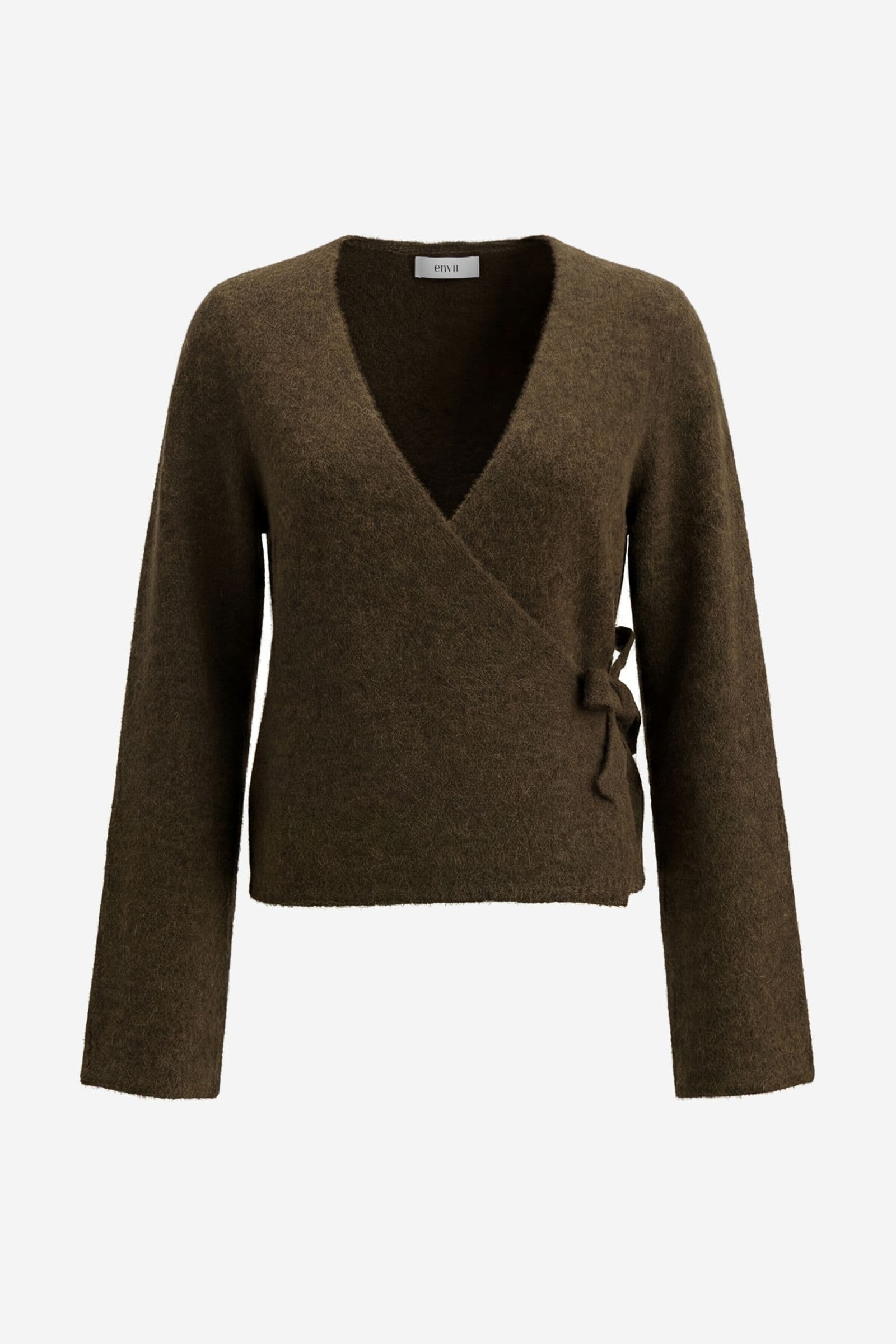 ENADA LS V-N KNIT 7454 Dark Olive Mel