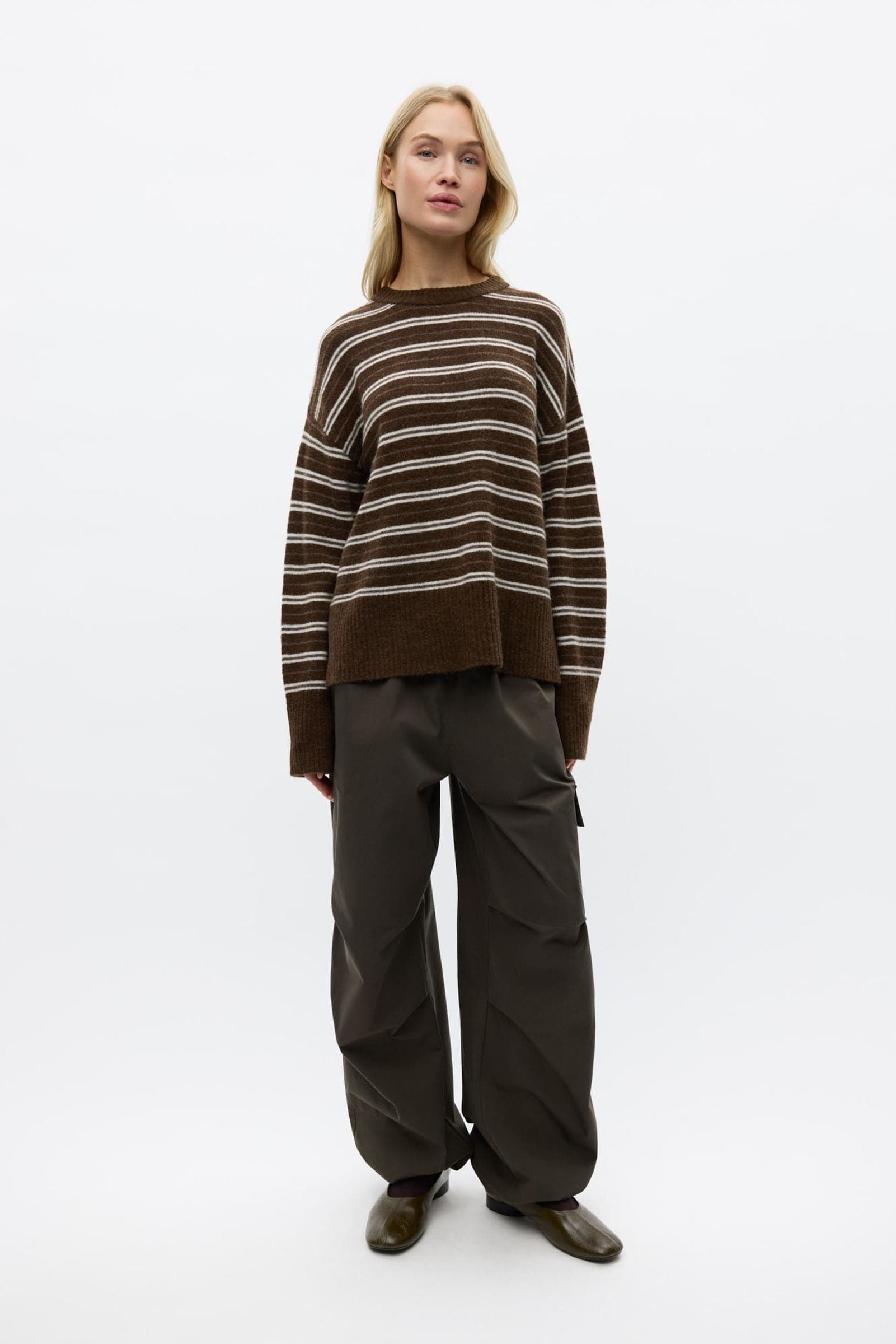 ENADA LS SPLIT KNIT ST 7454 Pine Stripe
