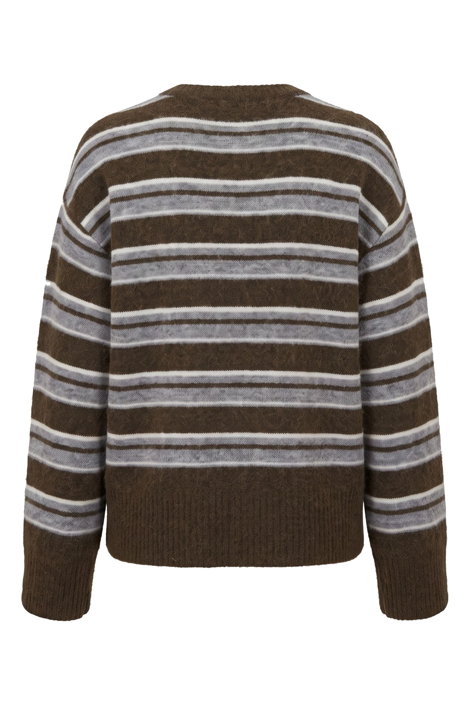 ENADA LS SPLIT KNIT ST 7454 Olive Stripe