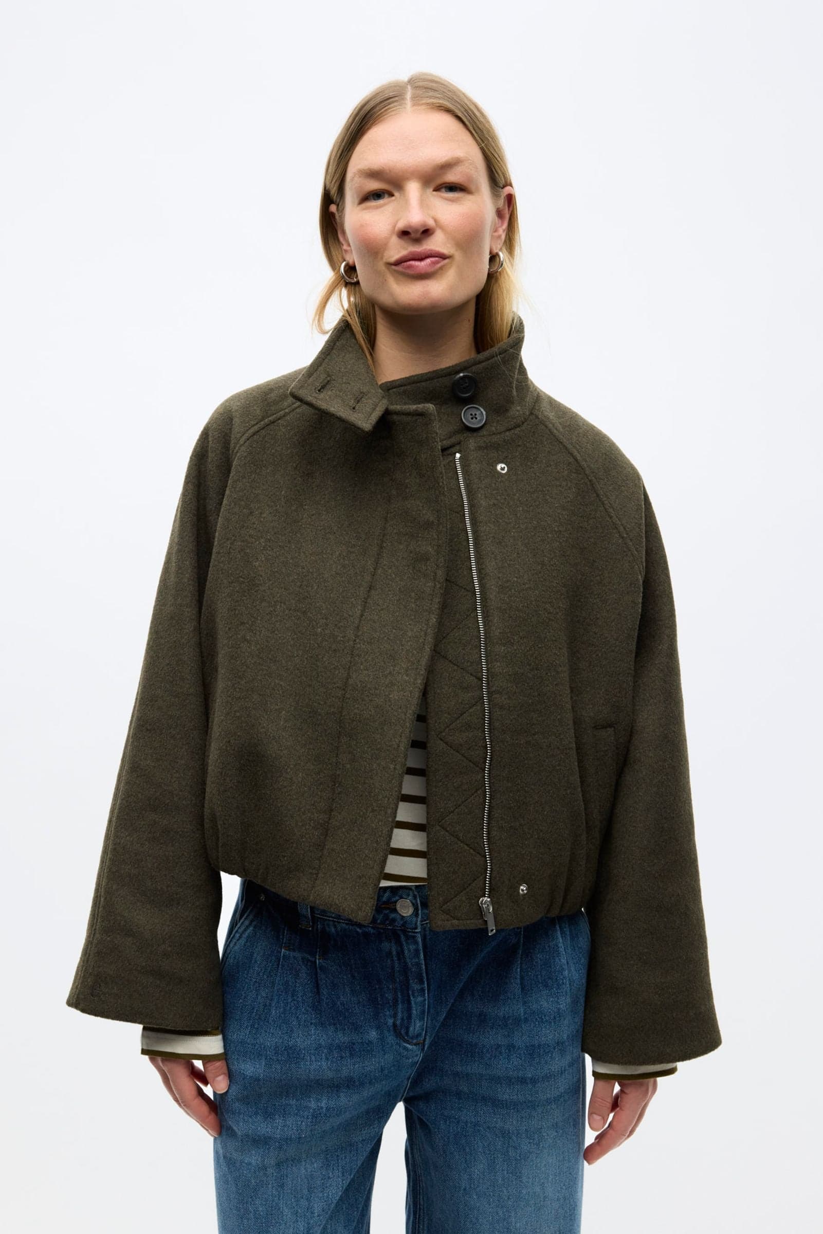 ENSIGRID WOOL JACKET 7276 Dark Olive Mel