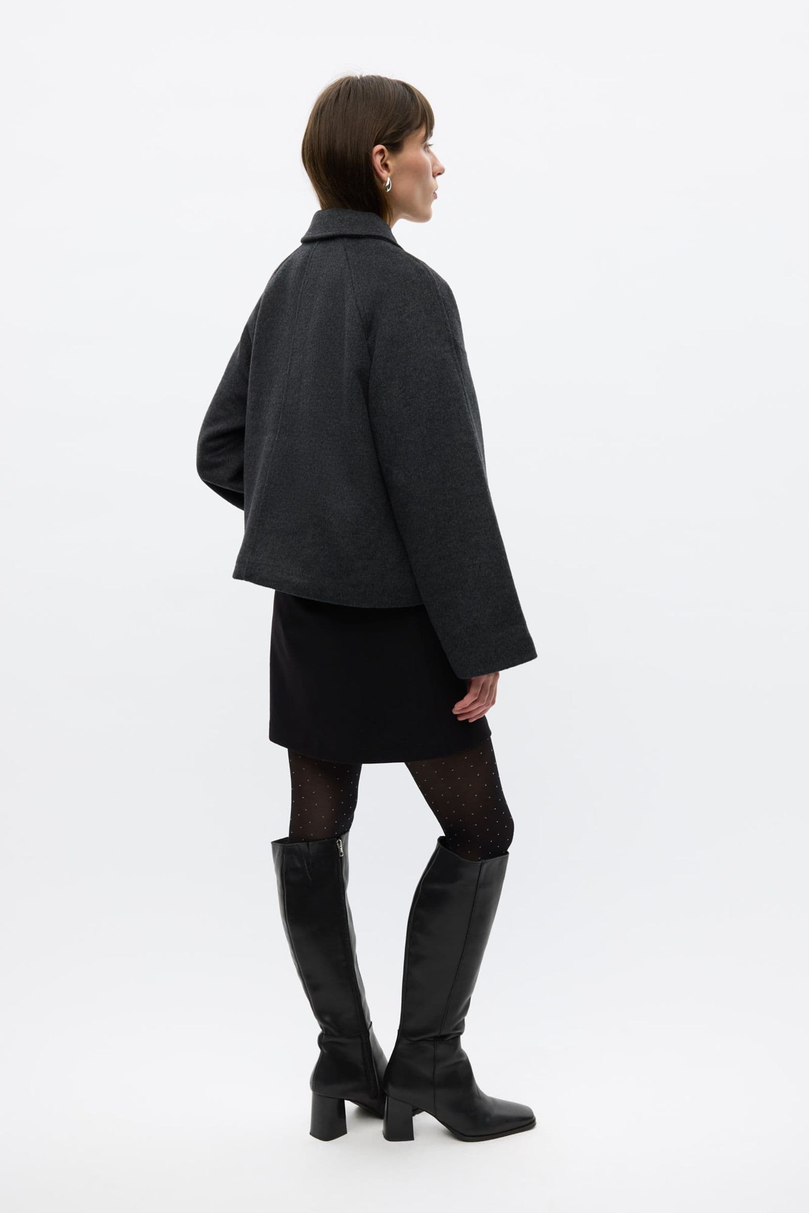 ENSENECA SHORT WOOL JACKET 7276 Black Mel