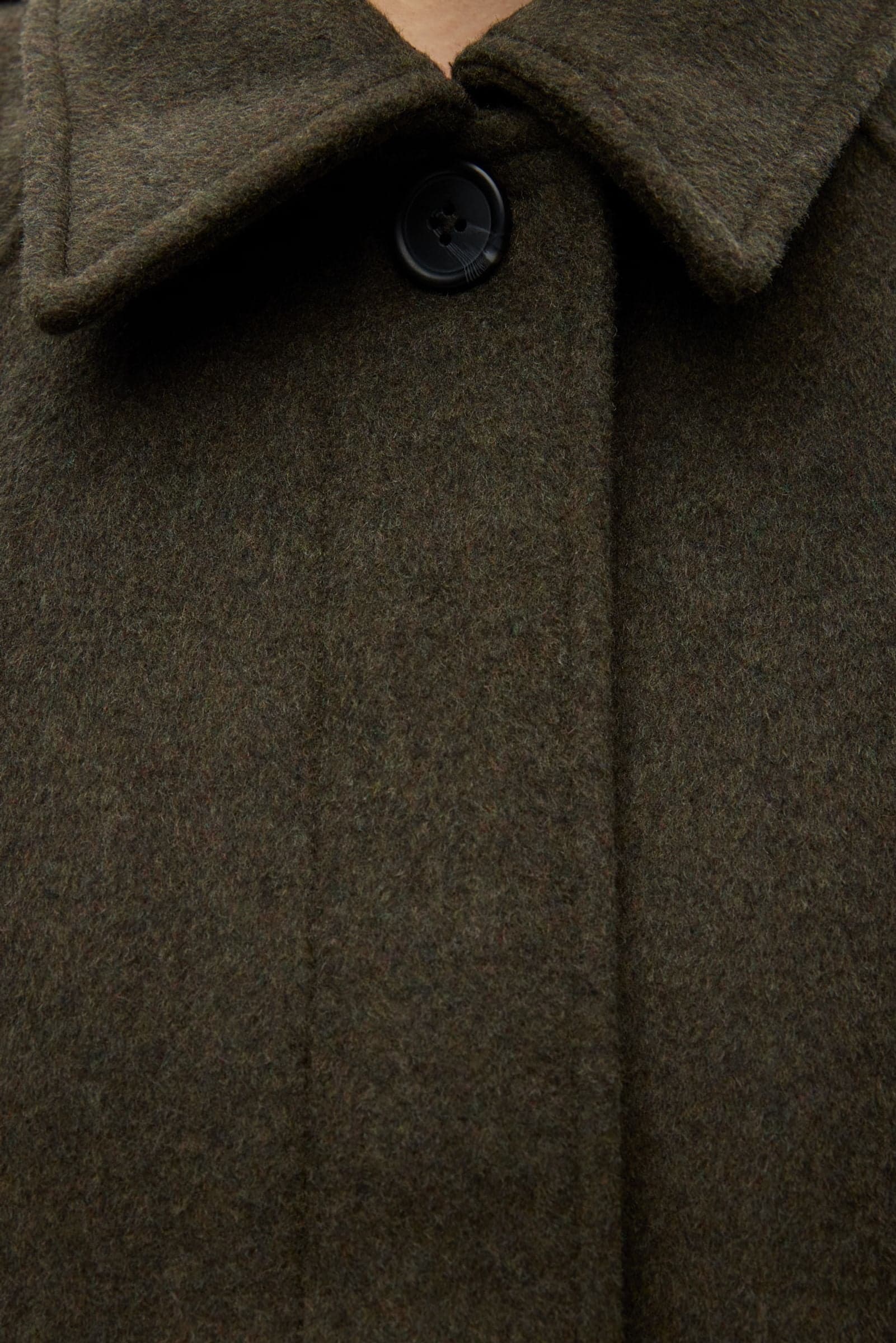 ENSENECA SHORT WOOL JACKET 7276 Dark Olive Mel