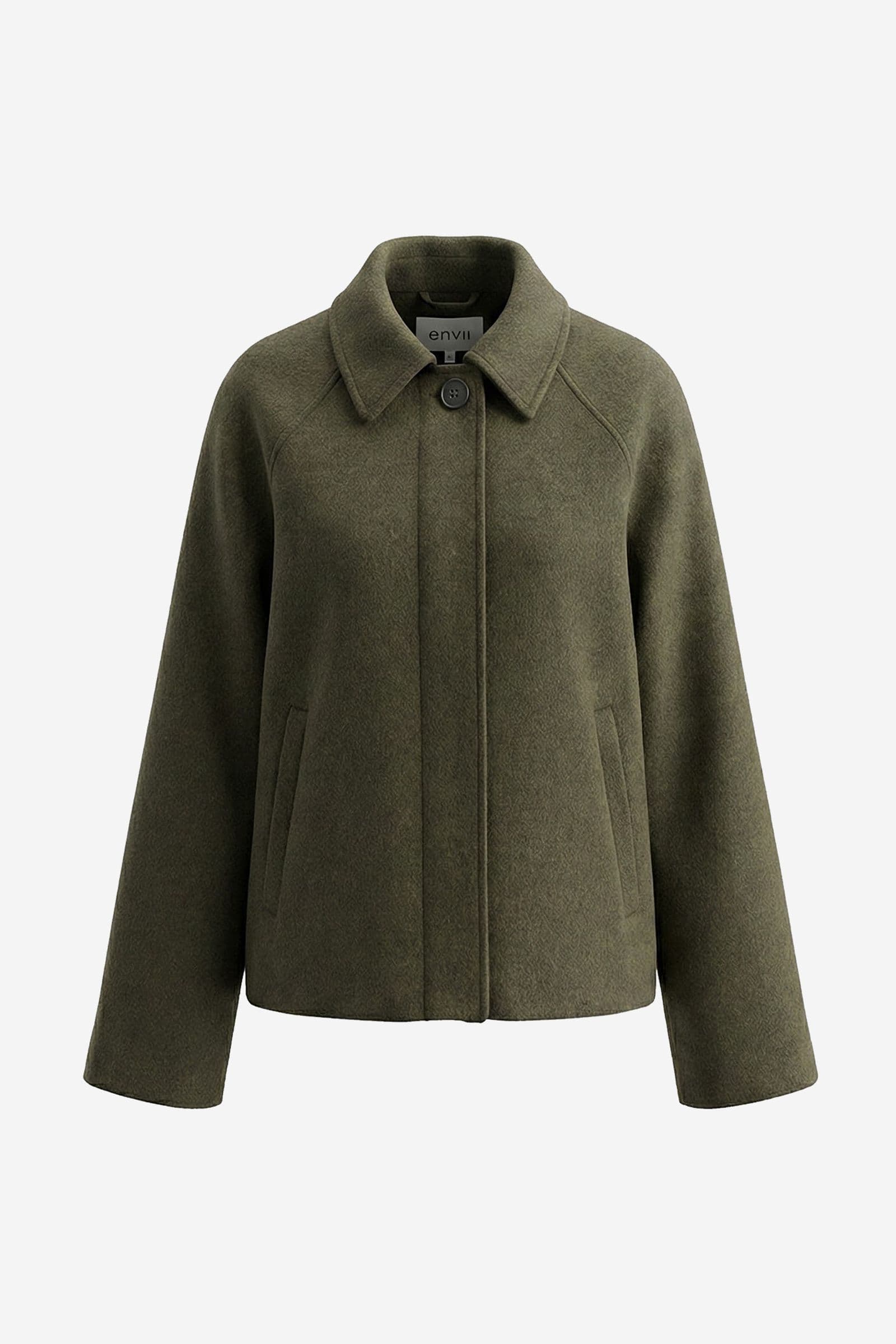 ENSENECA SHORT WOOL JACKET 7276 Dark Olive Mel