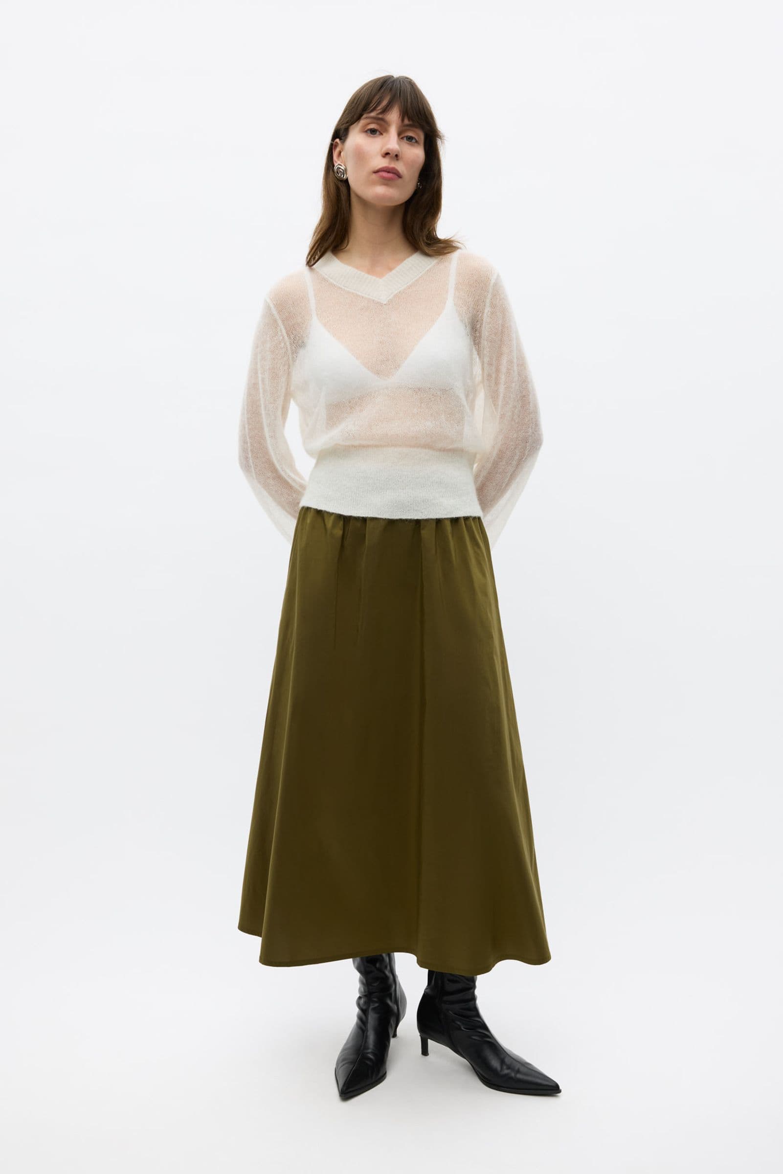 ENDOVA LS V-N KNIT 7464 Silver Birch
