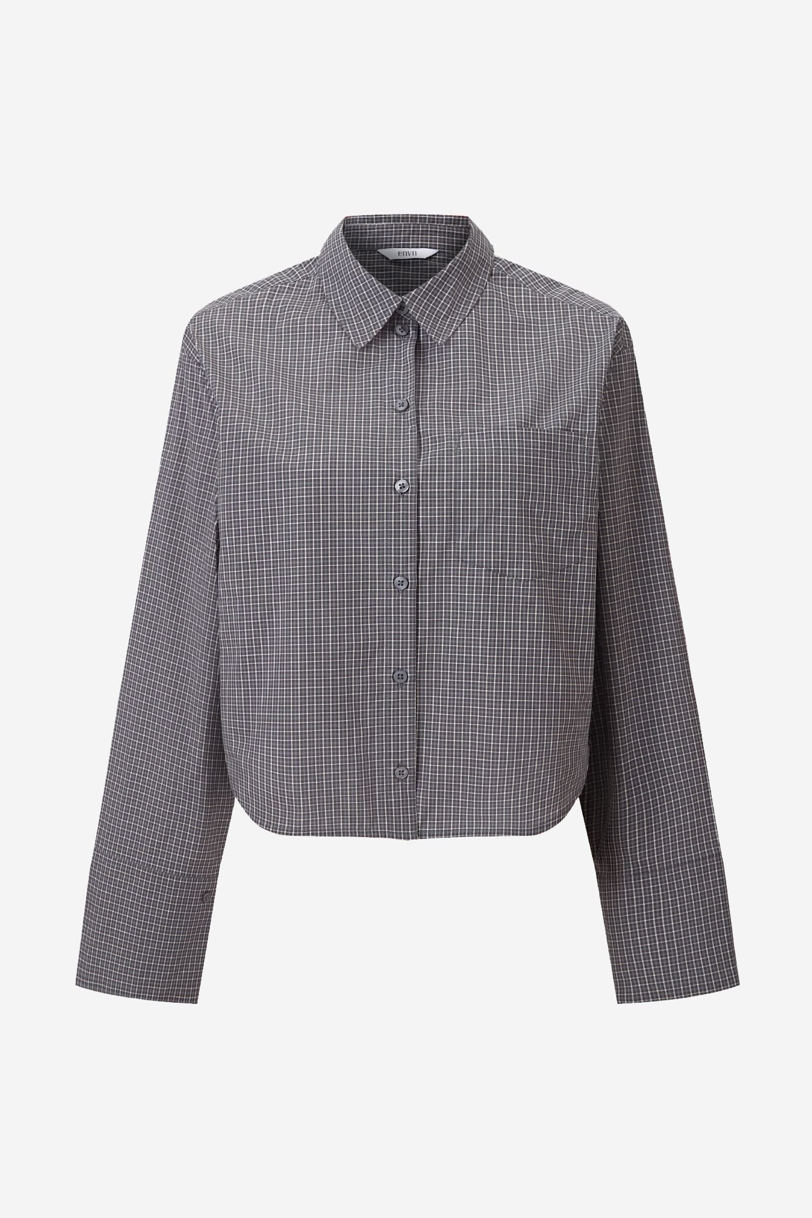 ENWEB LS SHORT SHIRT CH 7476 Gray Gardenia Check