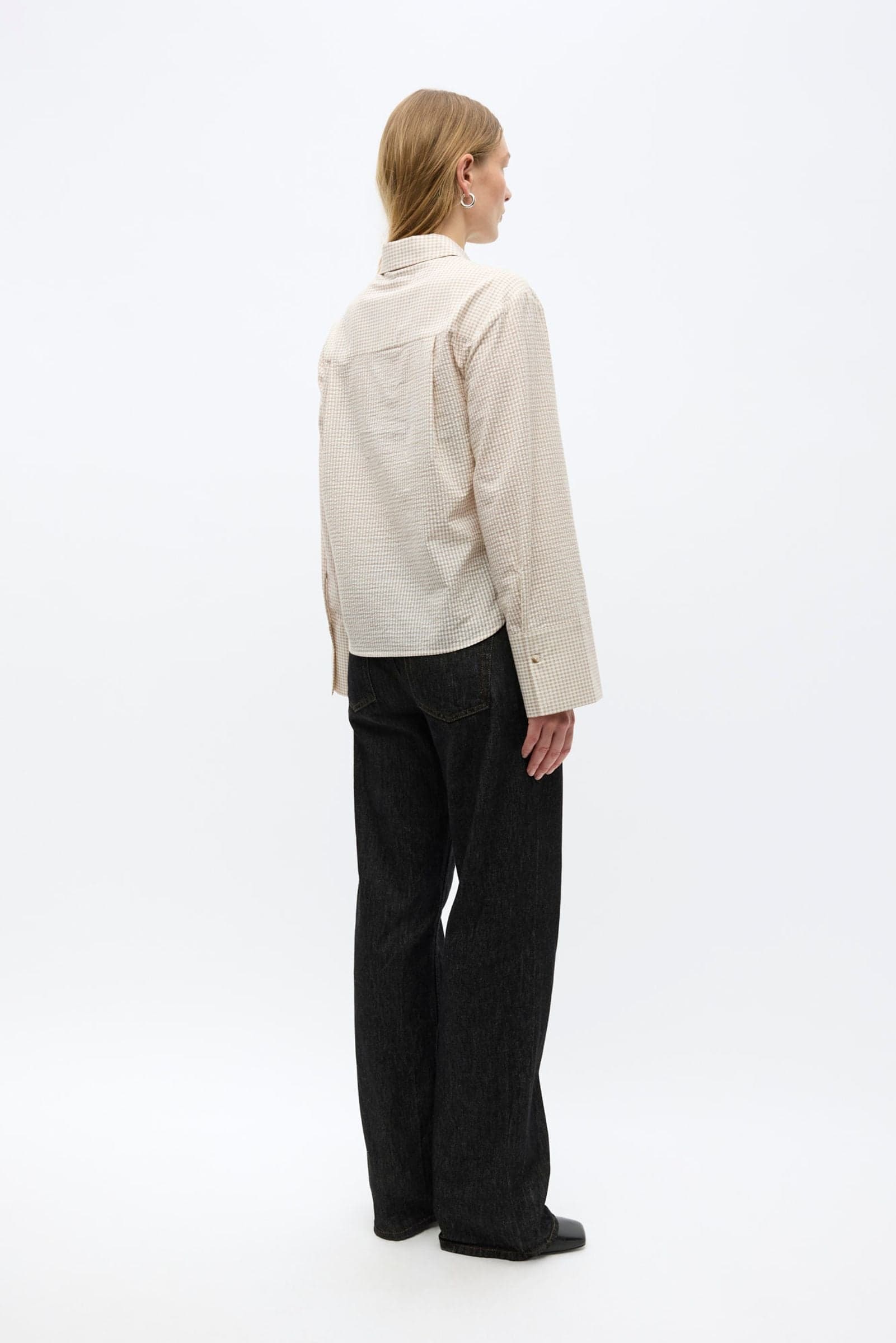 ENWEB LS SHORT SHIRT 7503 Butter cream check