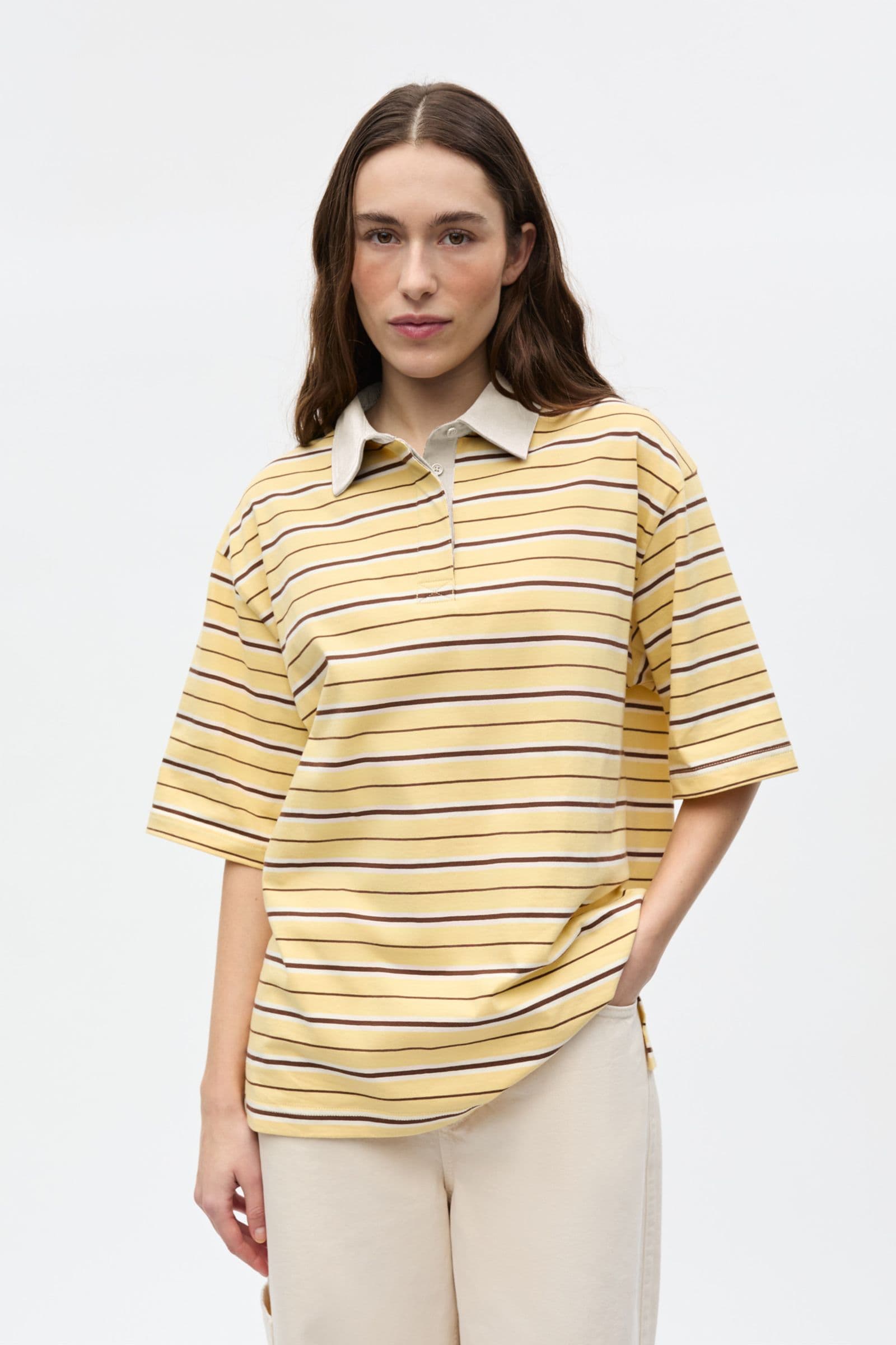 ENKULLA SS POLO ST 5310 Pine Straw Stripe