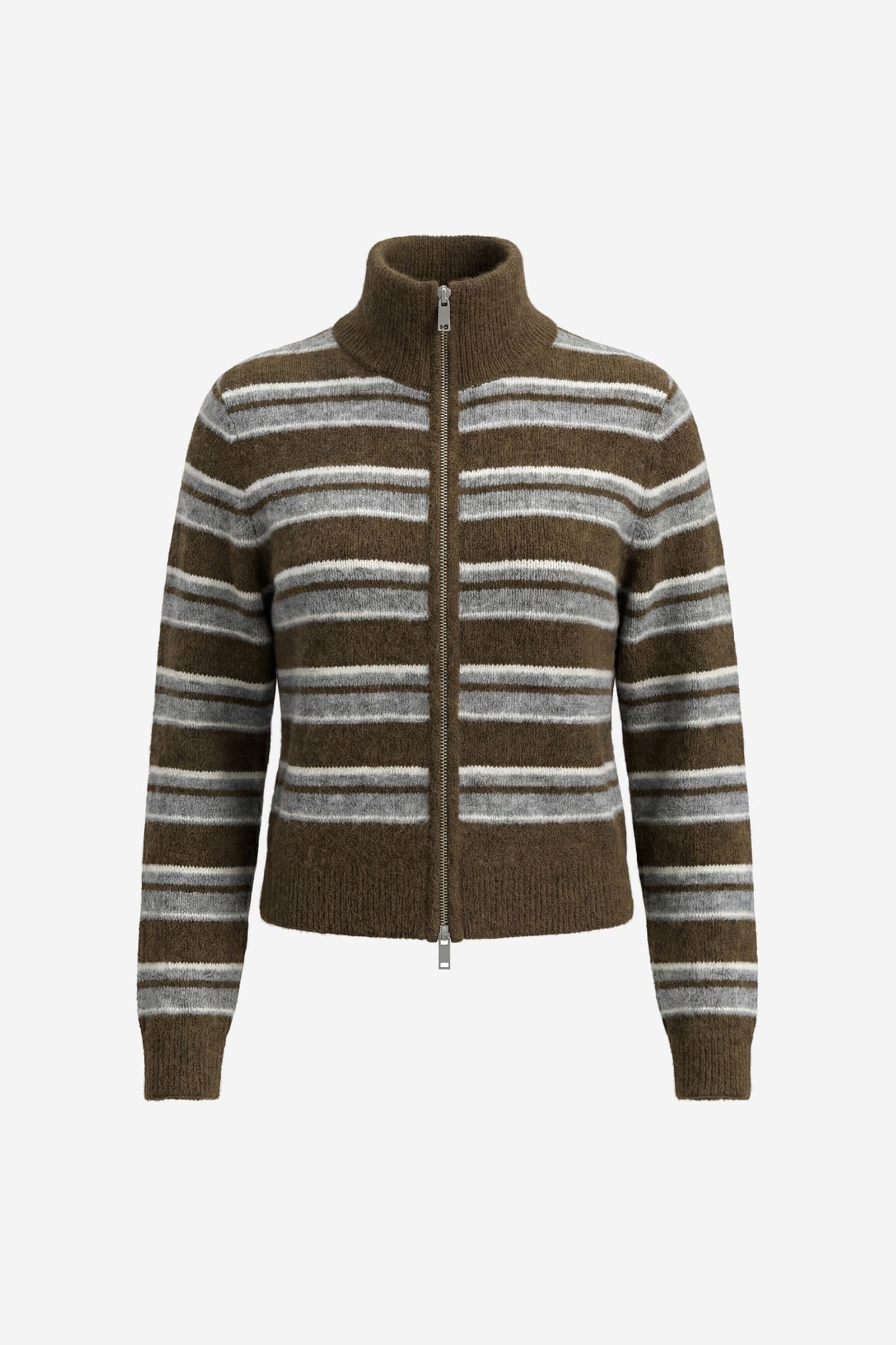 ENBESSIE LS CARDIGAN 7454 Olive Stripe