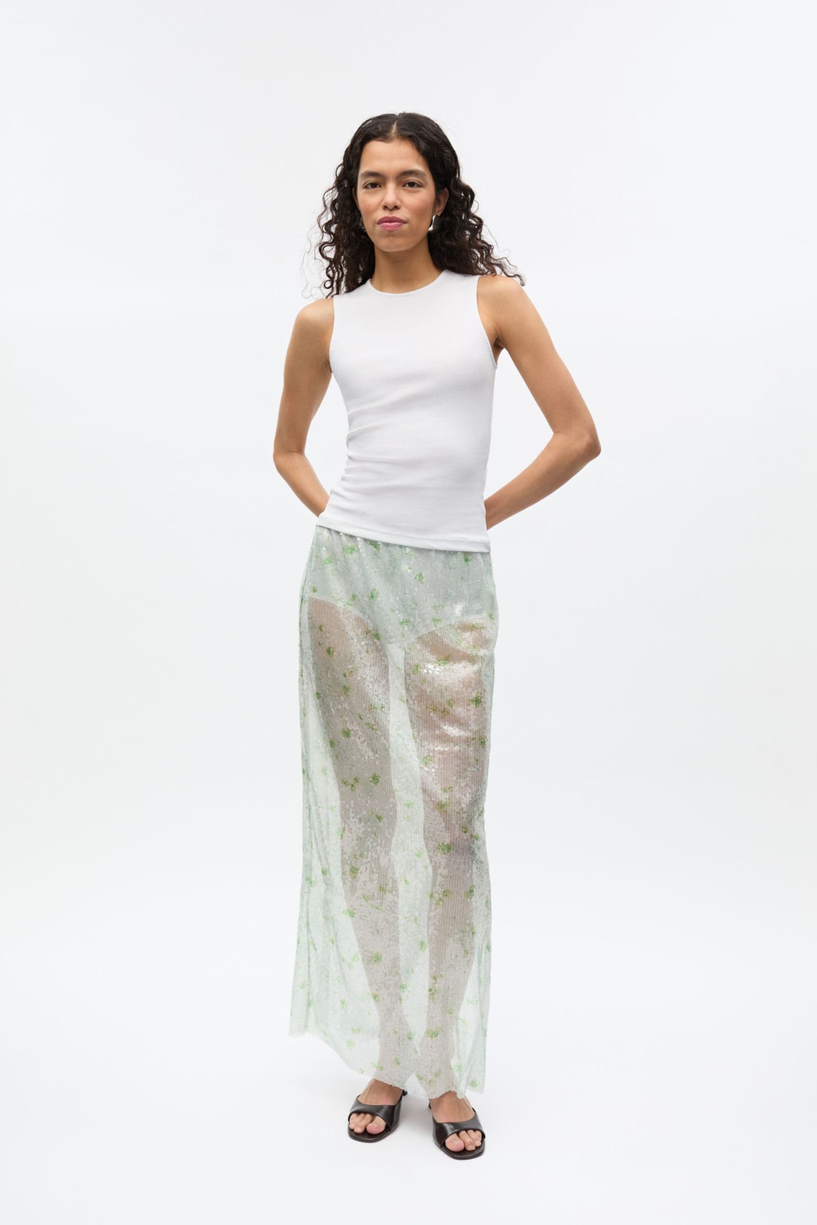 ENISBERGA SKIRT 7506 Bok Floral Sequin