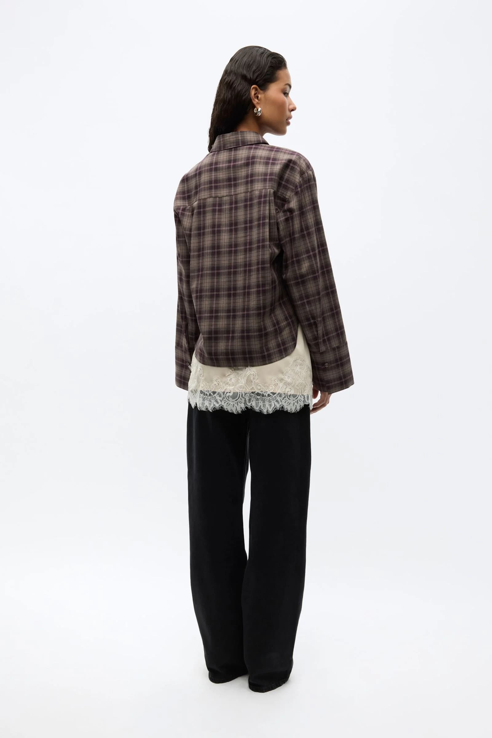 Enweb Ls Short Shirt Ch 7488 Decadent Check