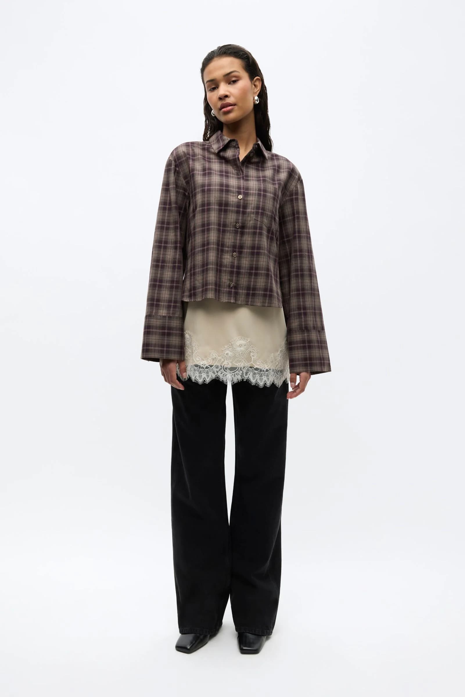 Enweb Ls Short Shirt Ch 7488 Decadent Check