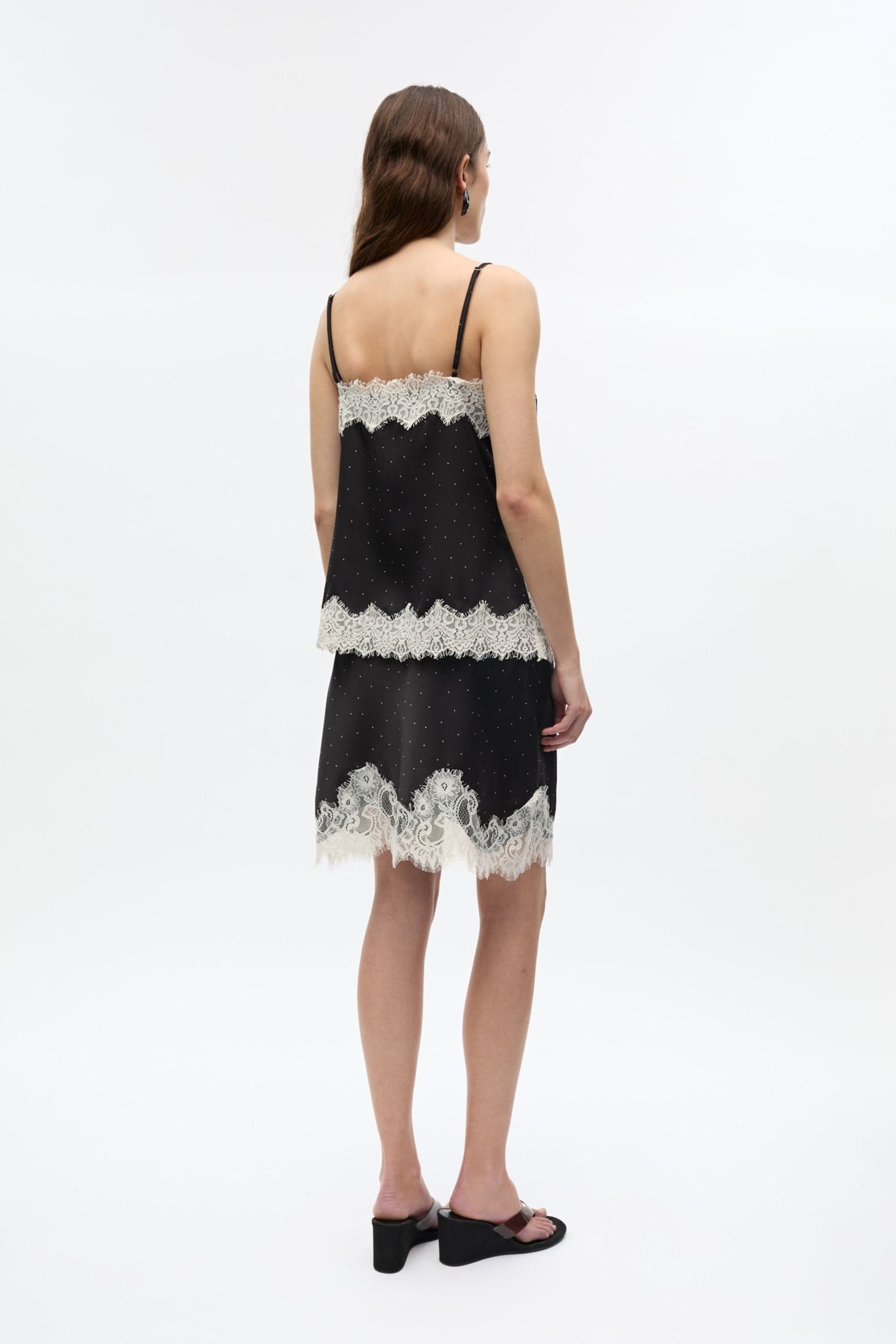 ENNANNA SINGLET TOP A Black White mini dot