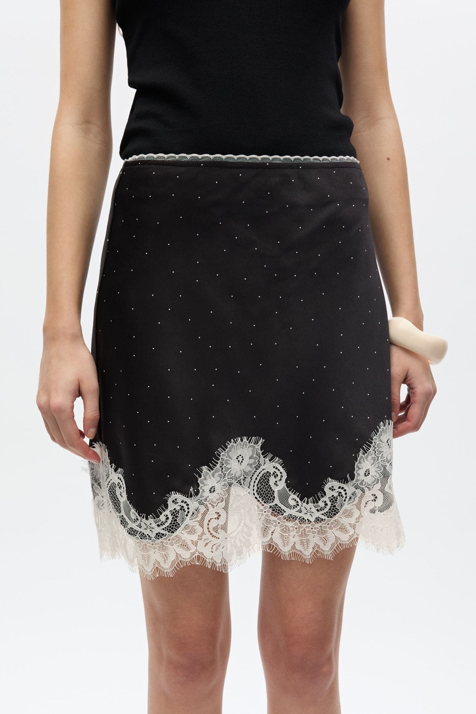 ENNANNA SKIRT 7520 Black White mini dot