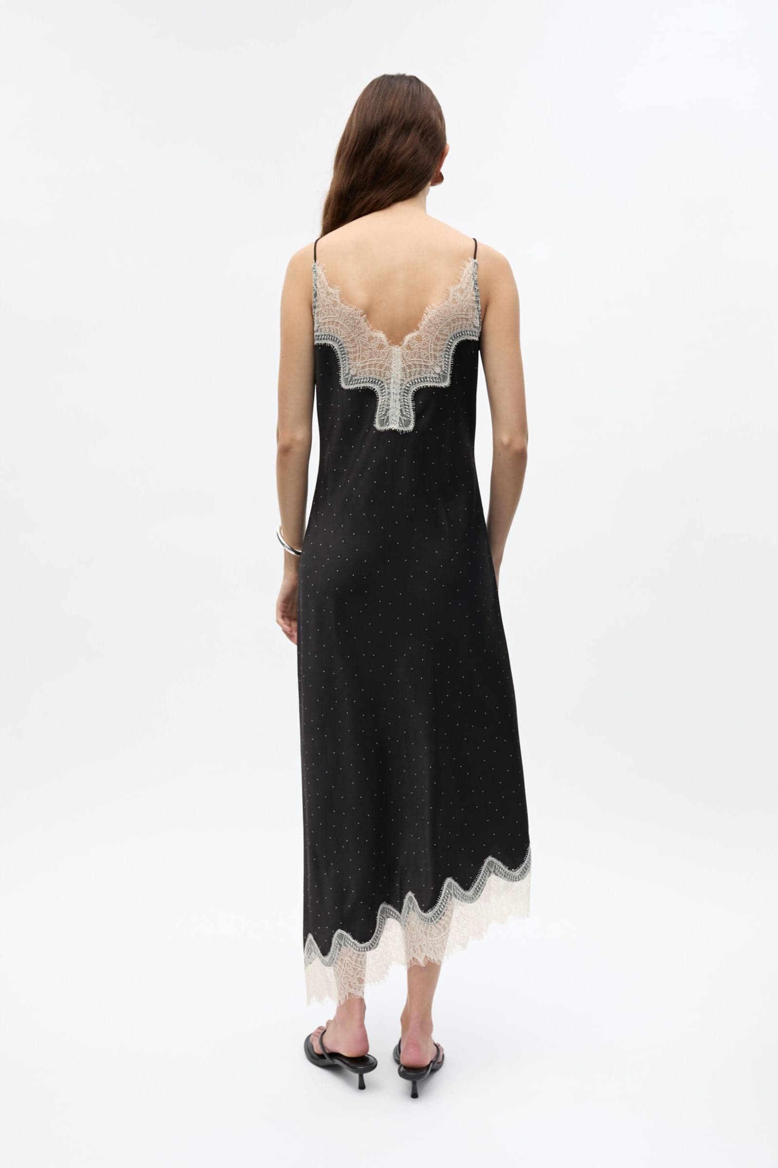 ENNINA LACE DRESS 7520 Black White mini dot