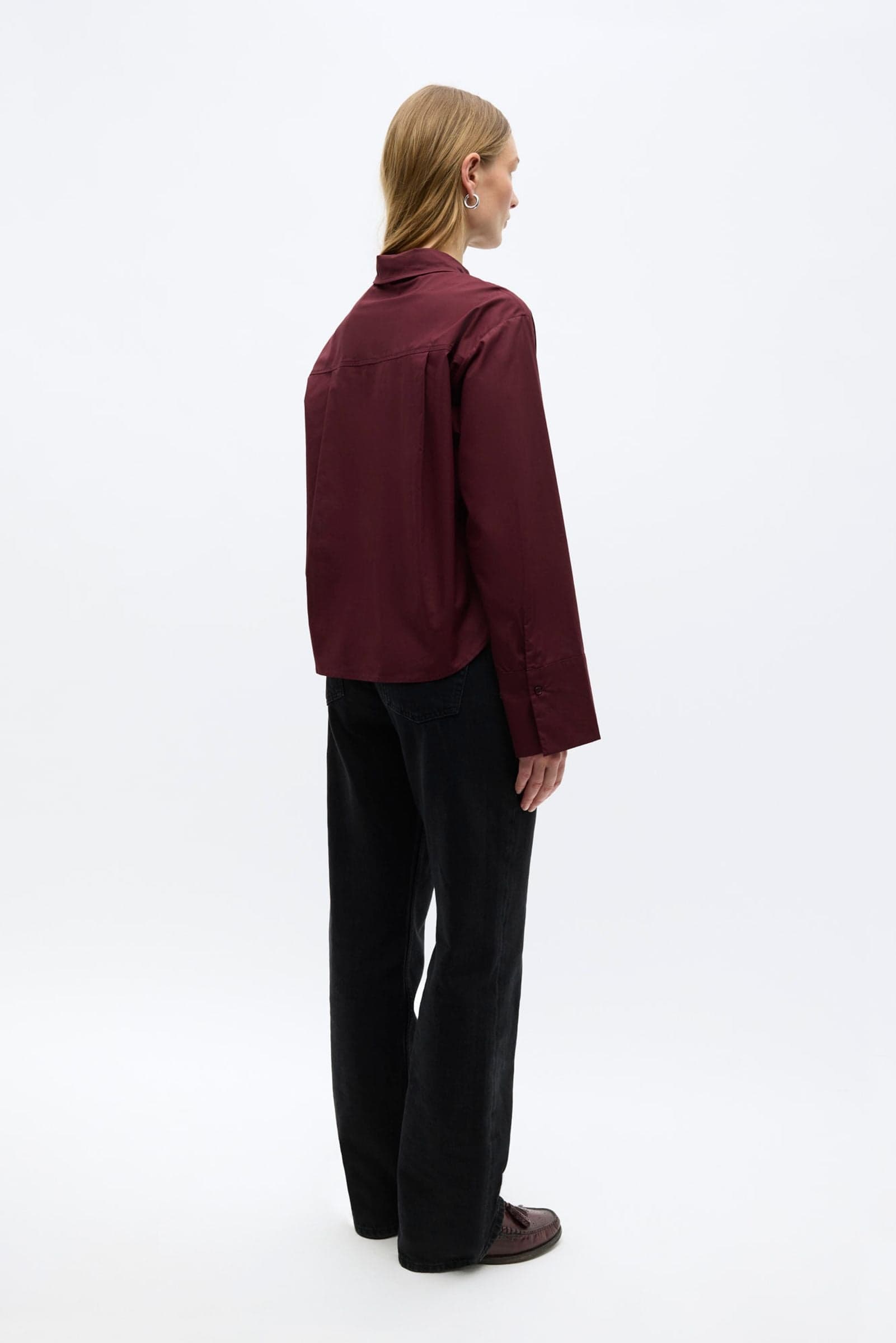 Enweb LS Short Shirt A 7544 Burgundy