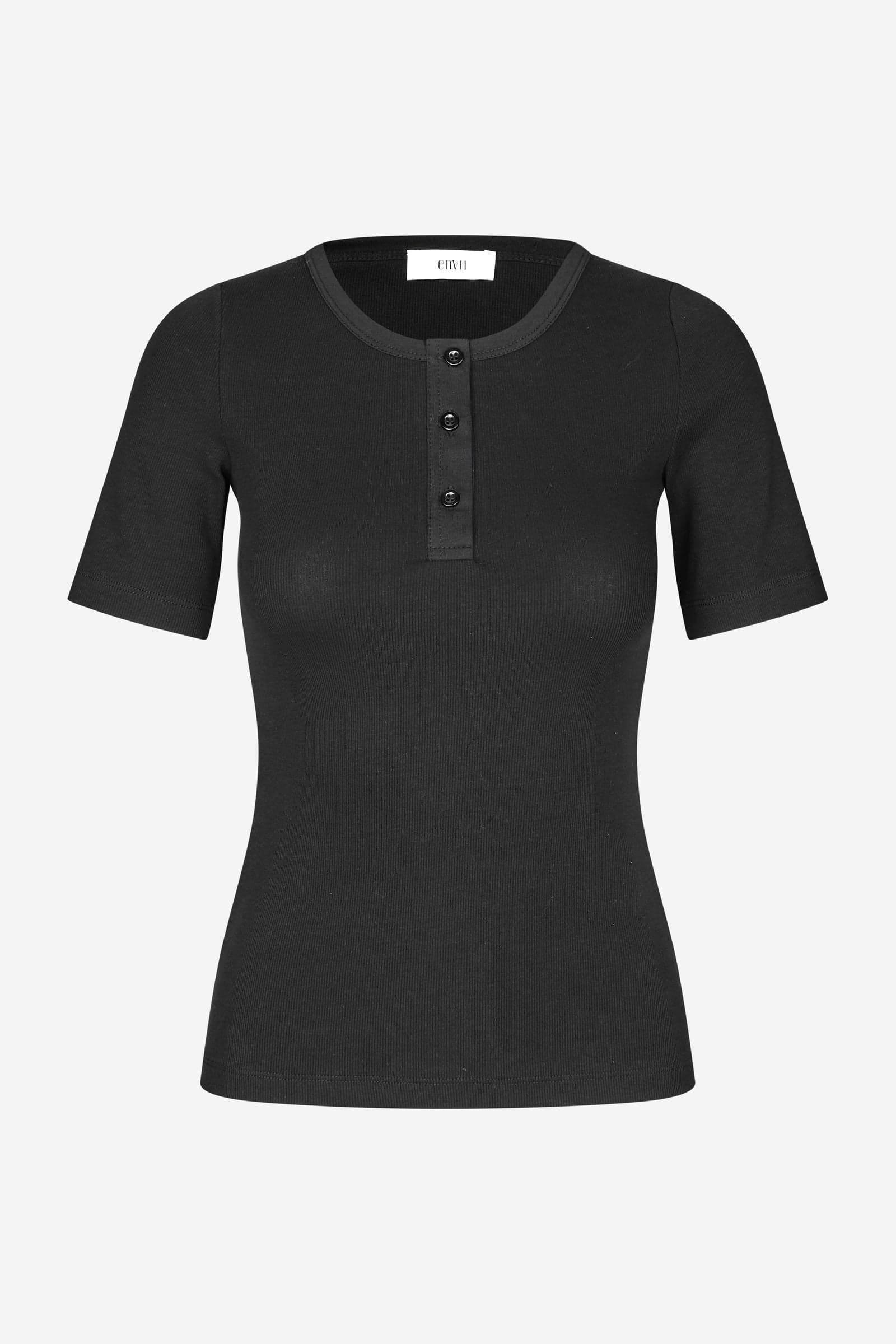 ENALLY HENLEY TEE 5314 Black