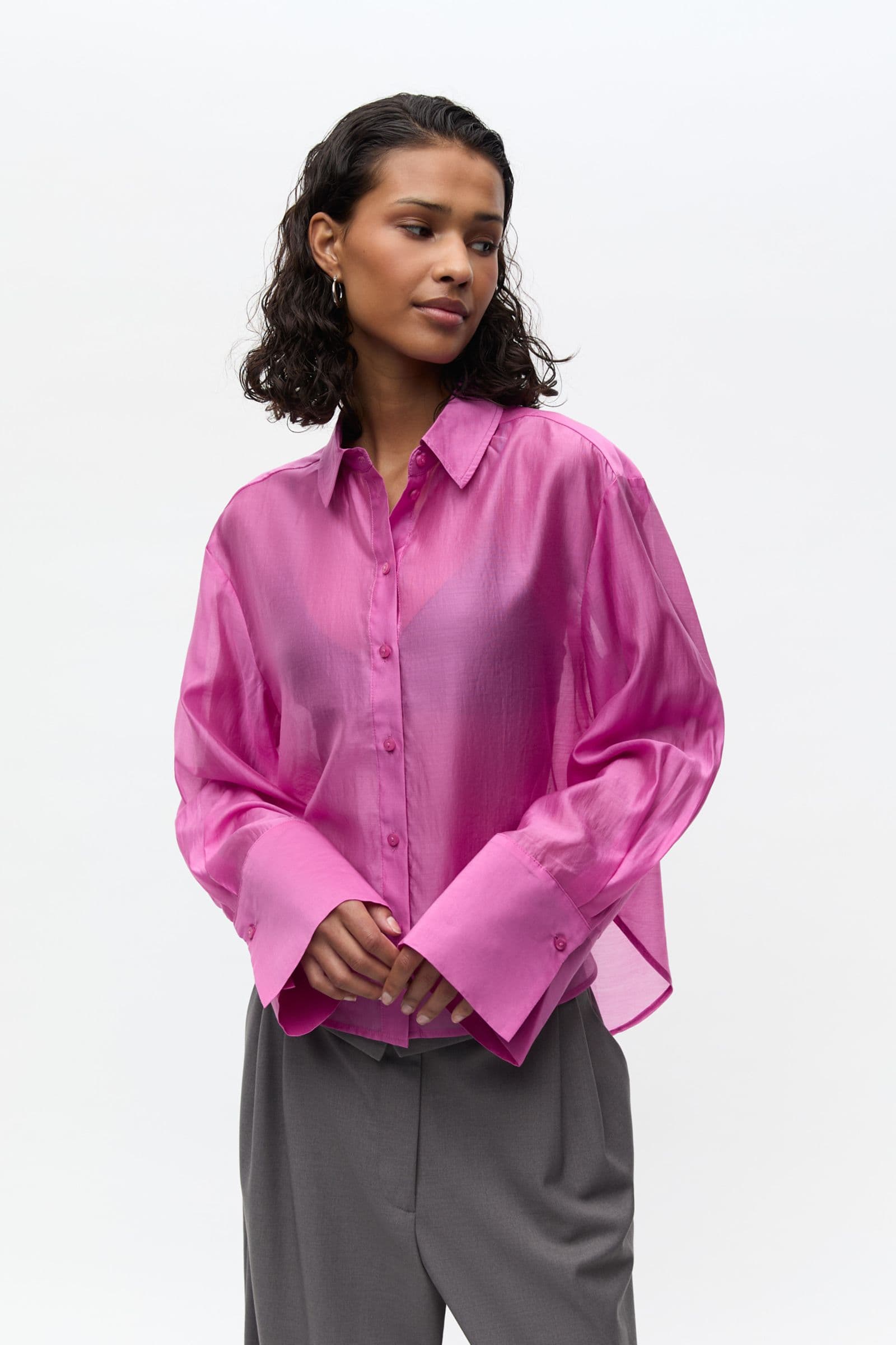 Enweb Ls Short Shirt 7604 Pink Carnation