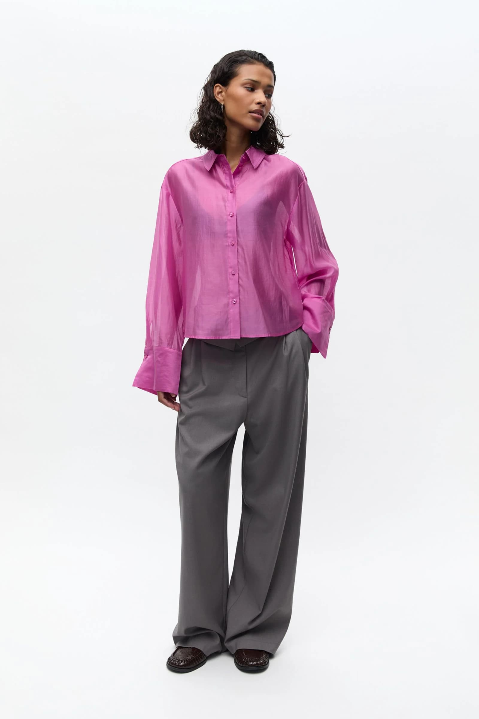 Enweb Ls Short Shirt 7604 Pink Carnation