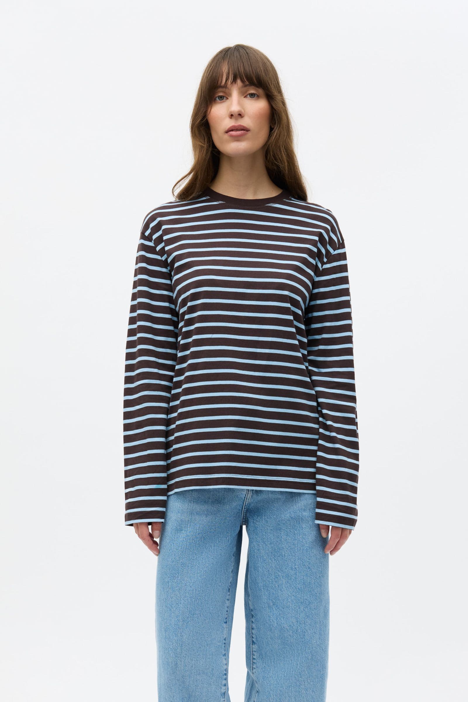 ENKULLA LS STRIPE 5310 Chocolate blue stripe