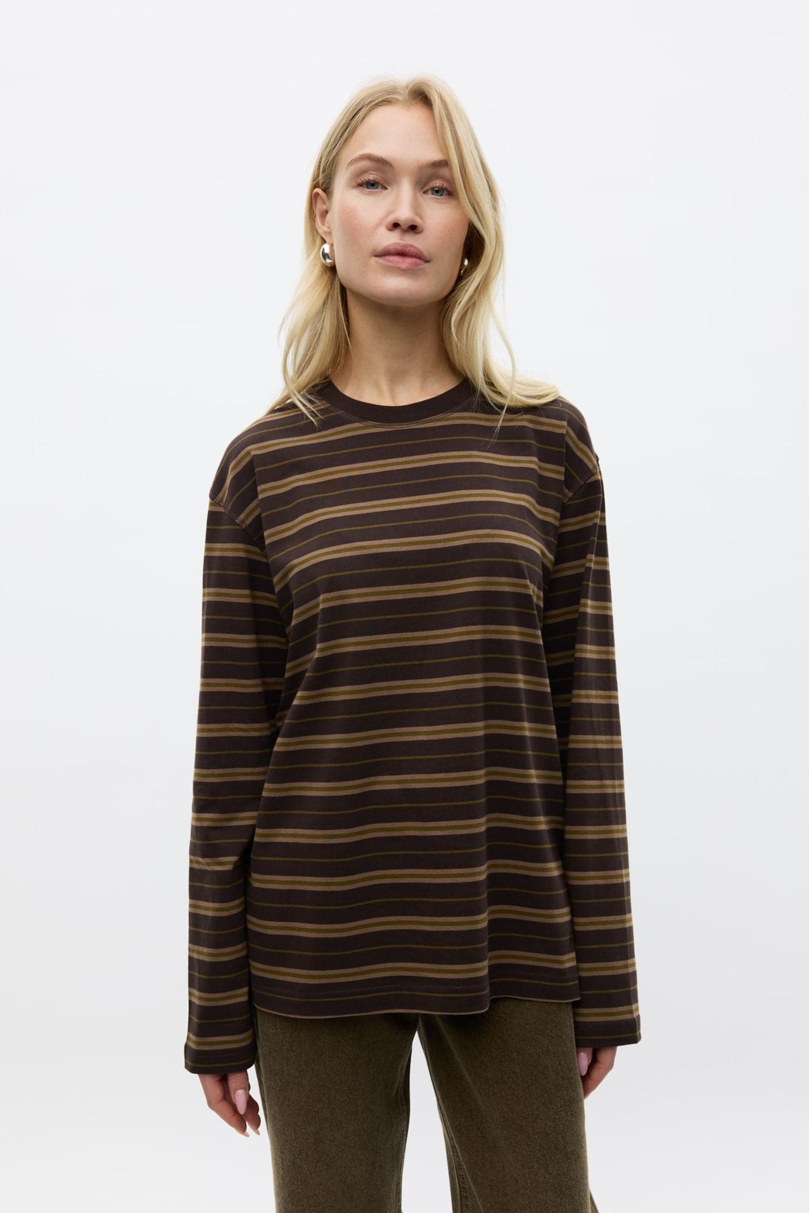 ENKULLA LS STRIPE 5310 Olive Torte Stripe