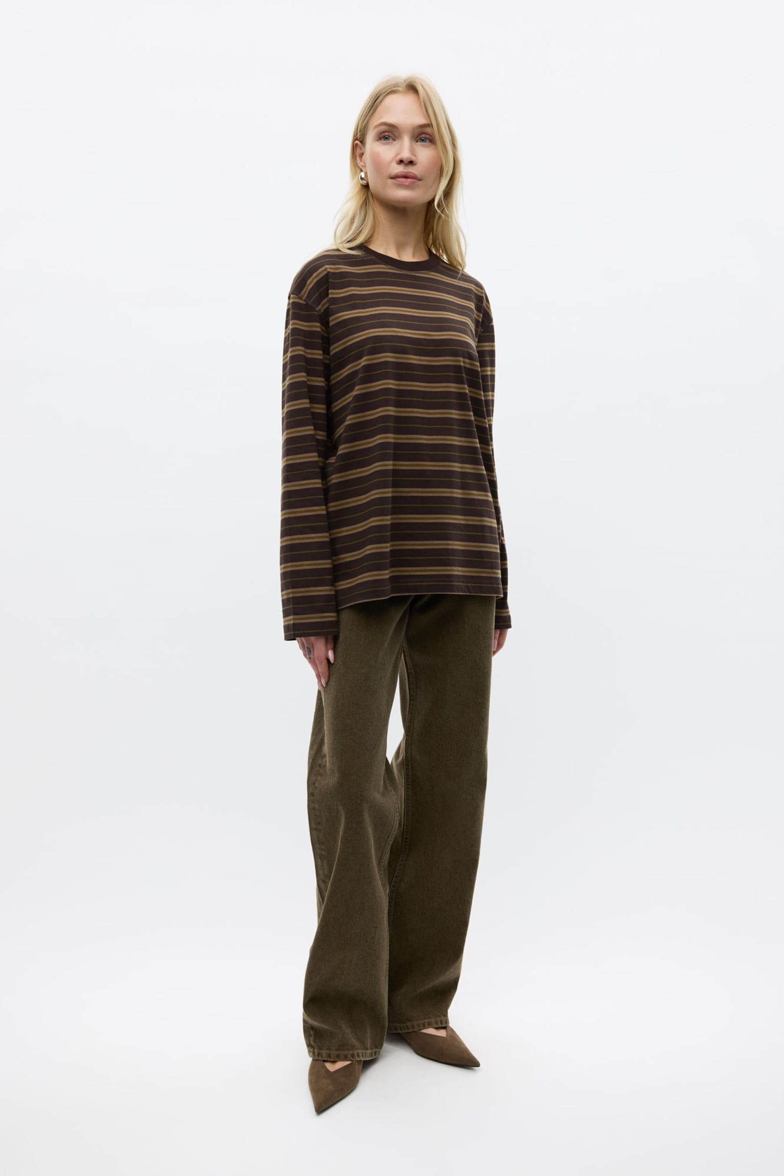 ENKULLA LS STRIPE 5310 Olive Torte Stripe
