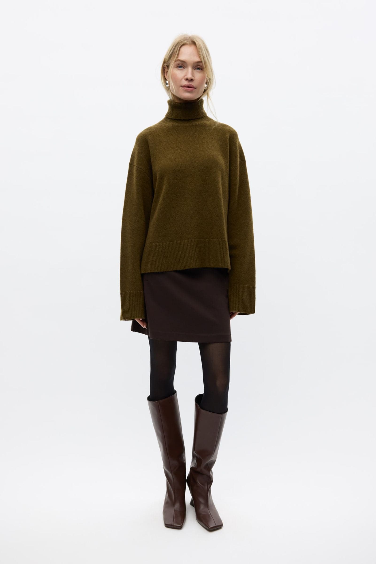 ENELISE LS KNIT 7230 Dark Olive
