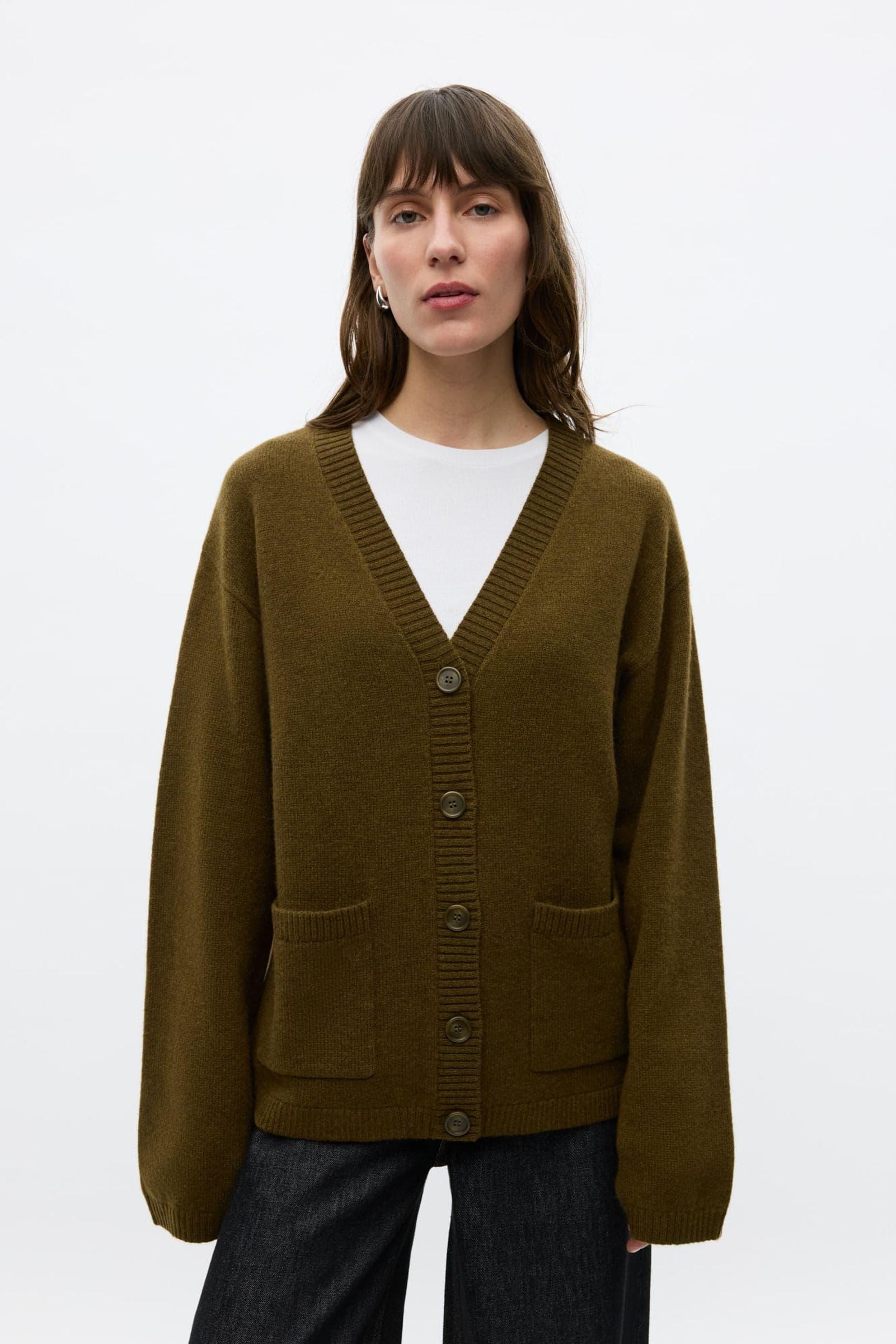ENELISE LS CARDIGAN 7230 Dark Olive