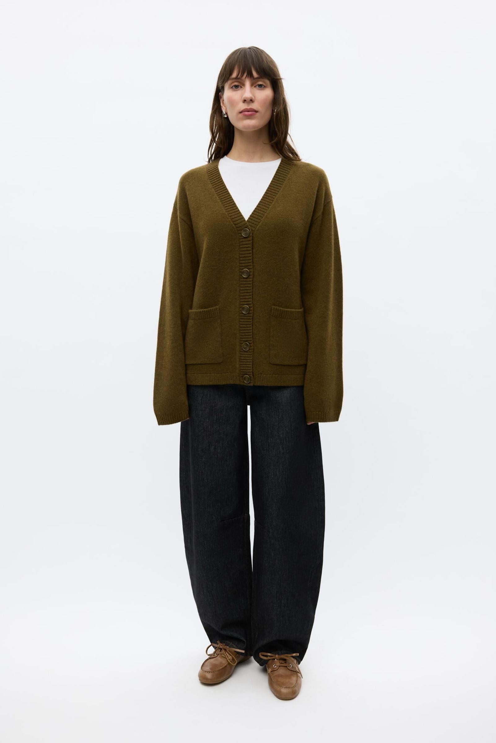 ENELISE LS CARDIGAN 7230 Dark Olive