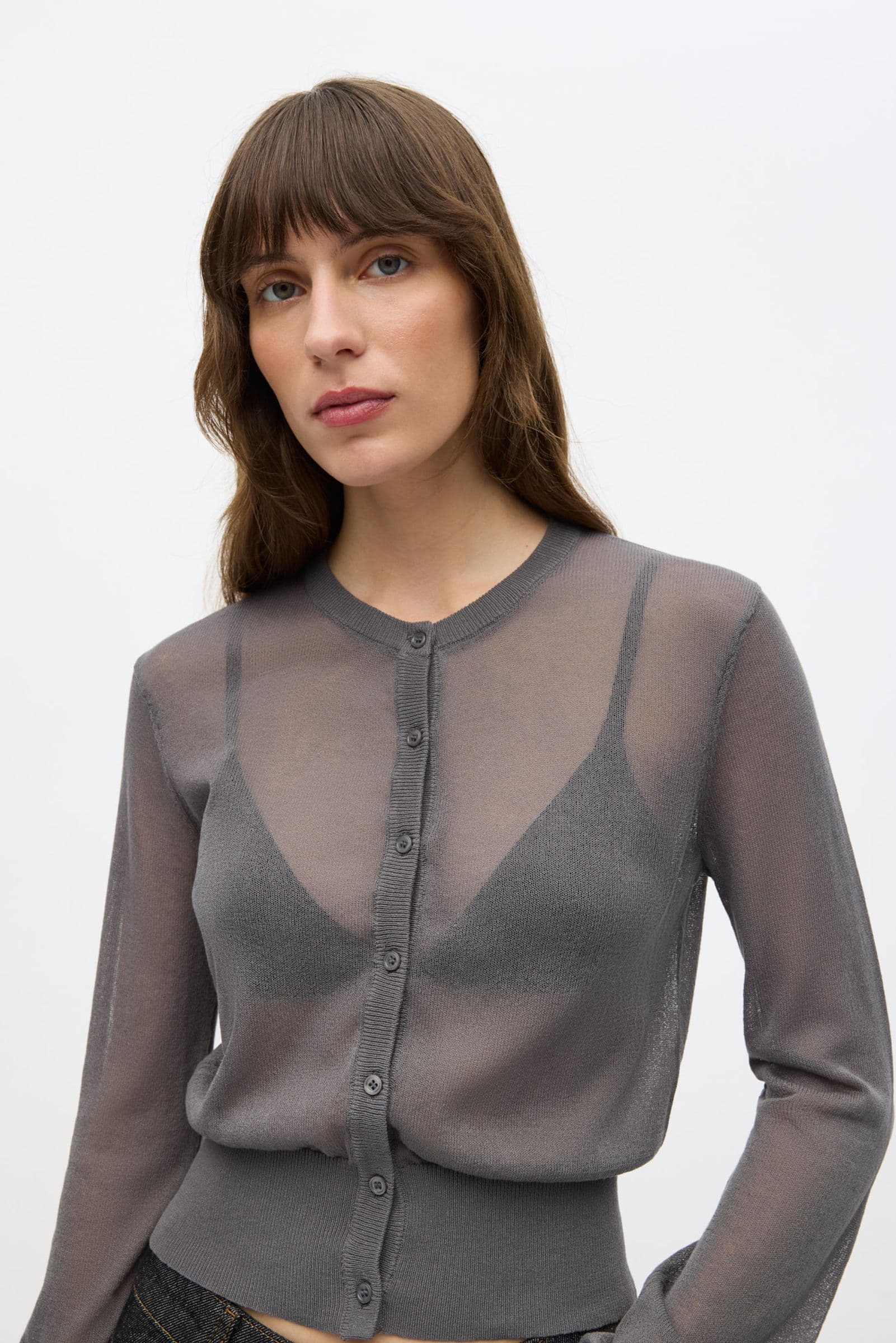 ENDOVIE LS CARDIGAN 7322 Asphalt