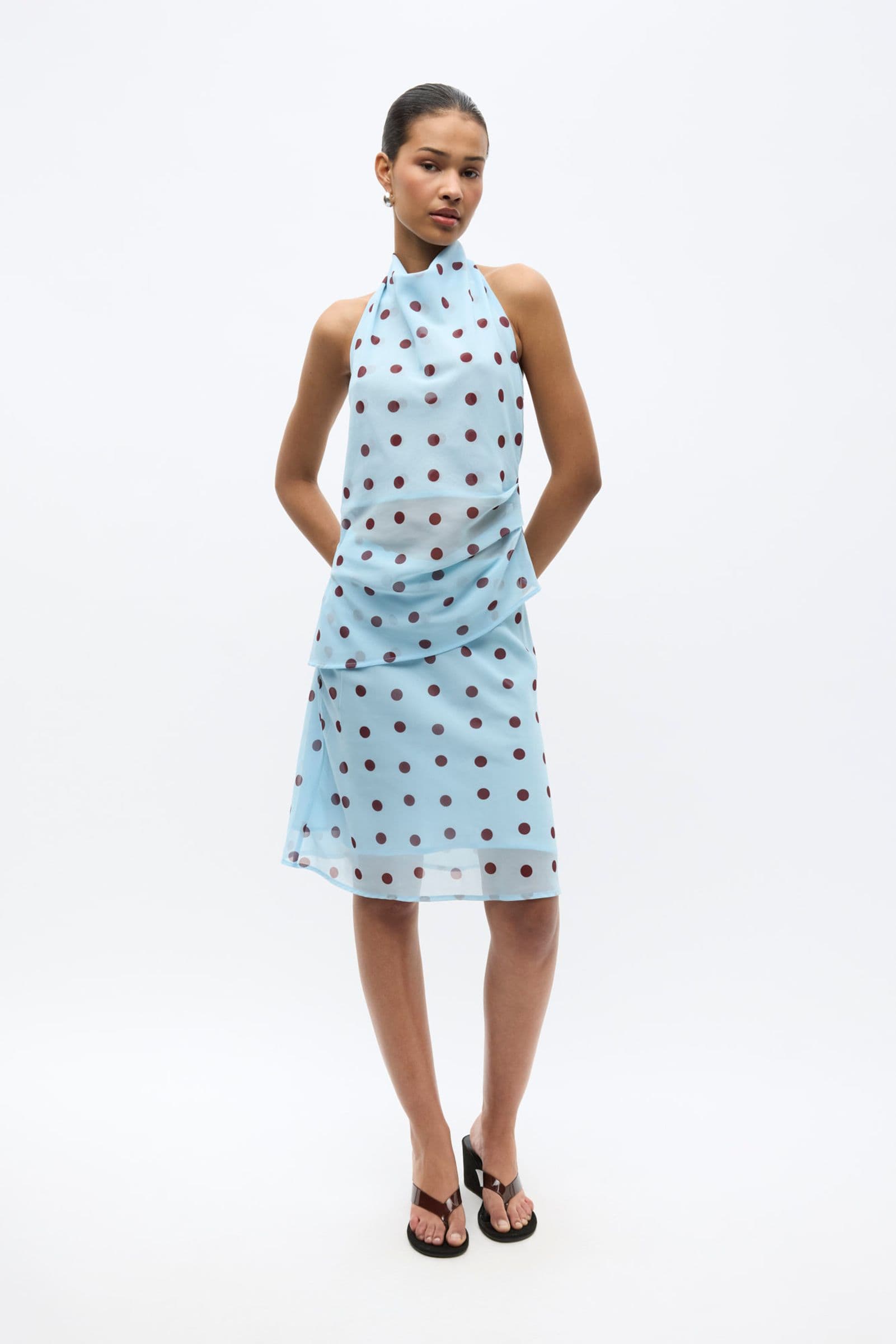 ENYARSI SKIRT 7349 Blue Maroon Polka Dot