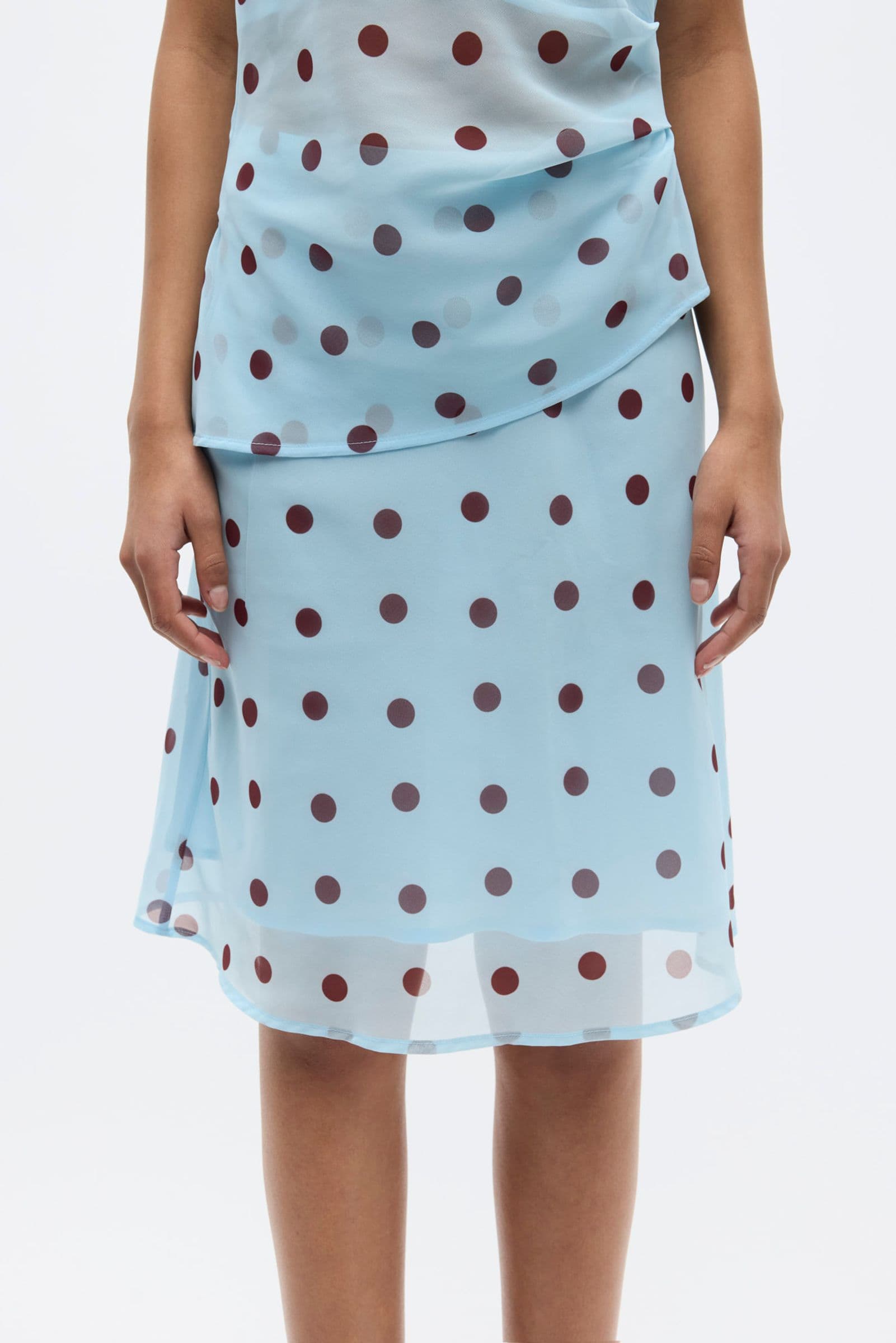 ENYARSI SKIRT 7349 Blue Maroon Polka Dot