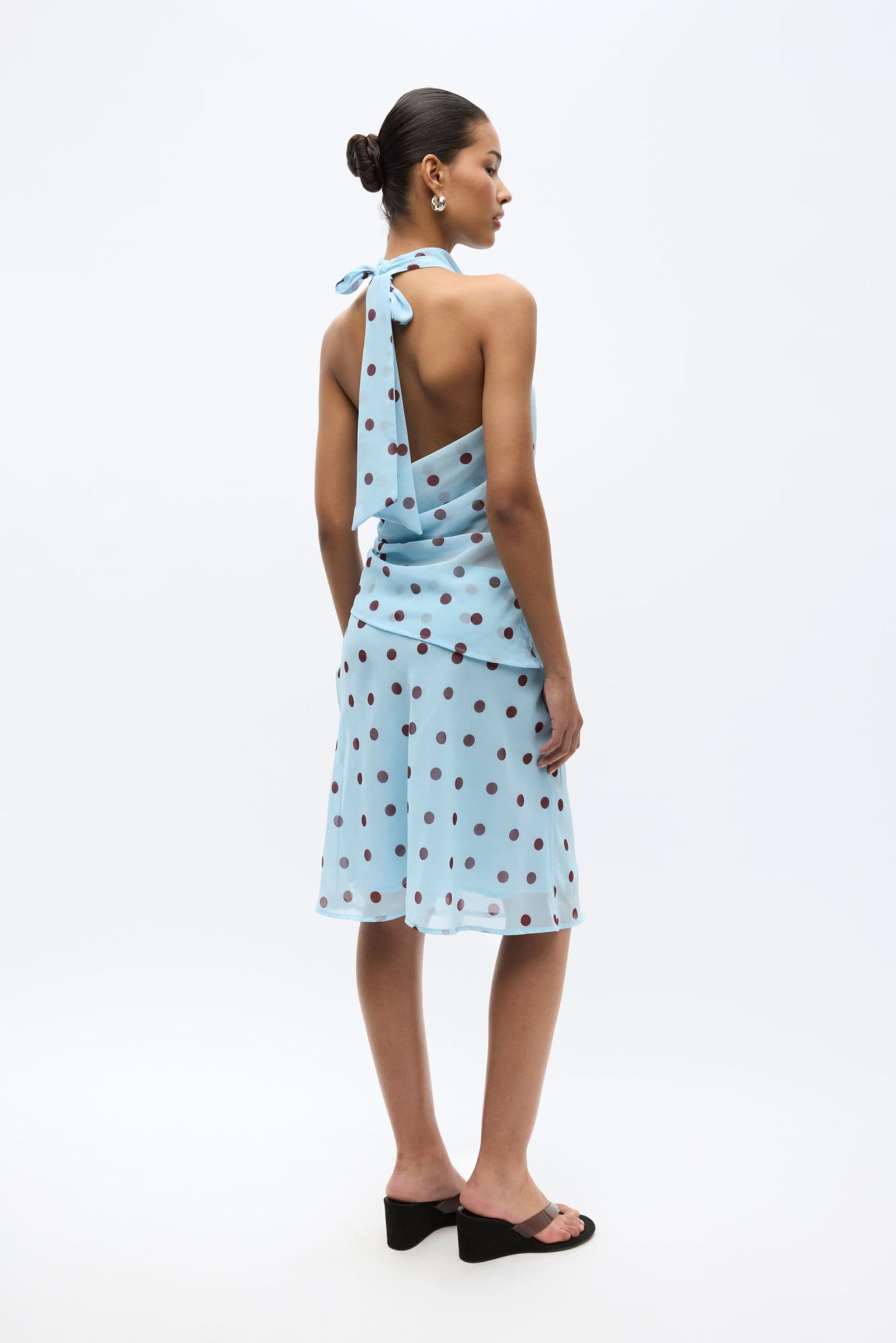 ENYARSI SKIRT 7349 Blue Maroon Polka Dot
