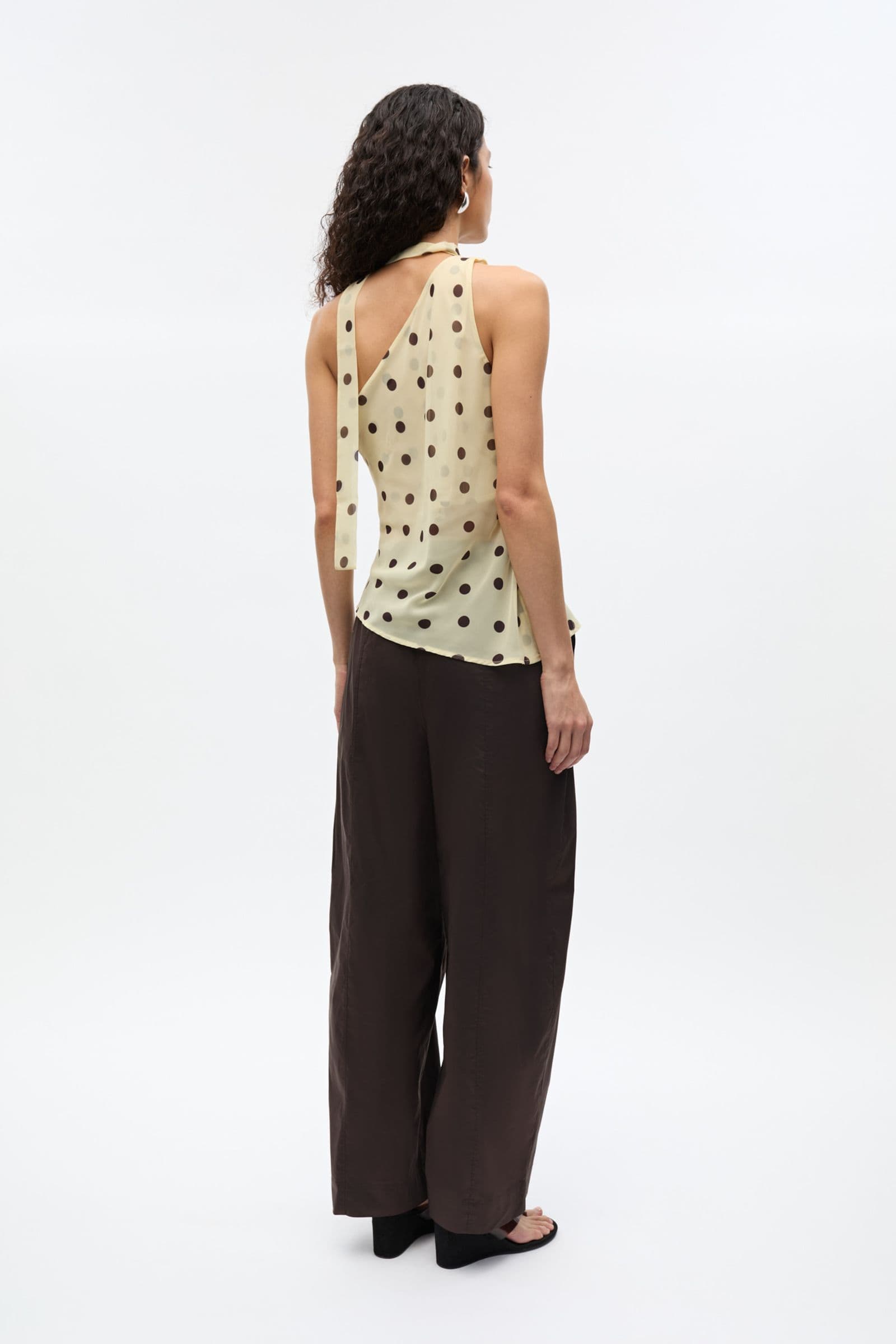 ENYARSA S TOP 7349 Pastel Yellow Polka Dot