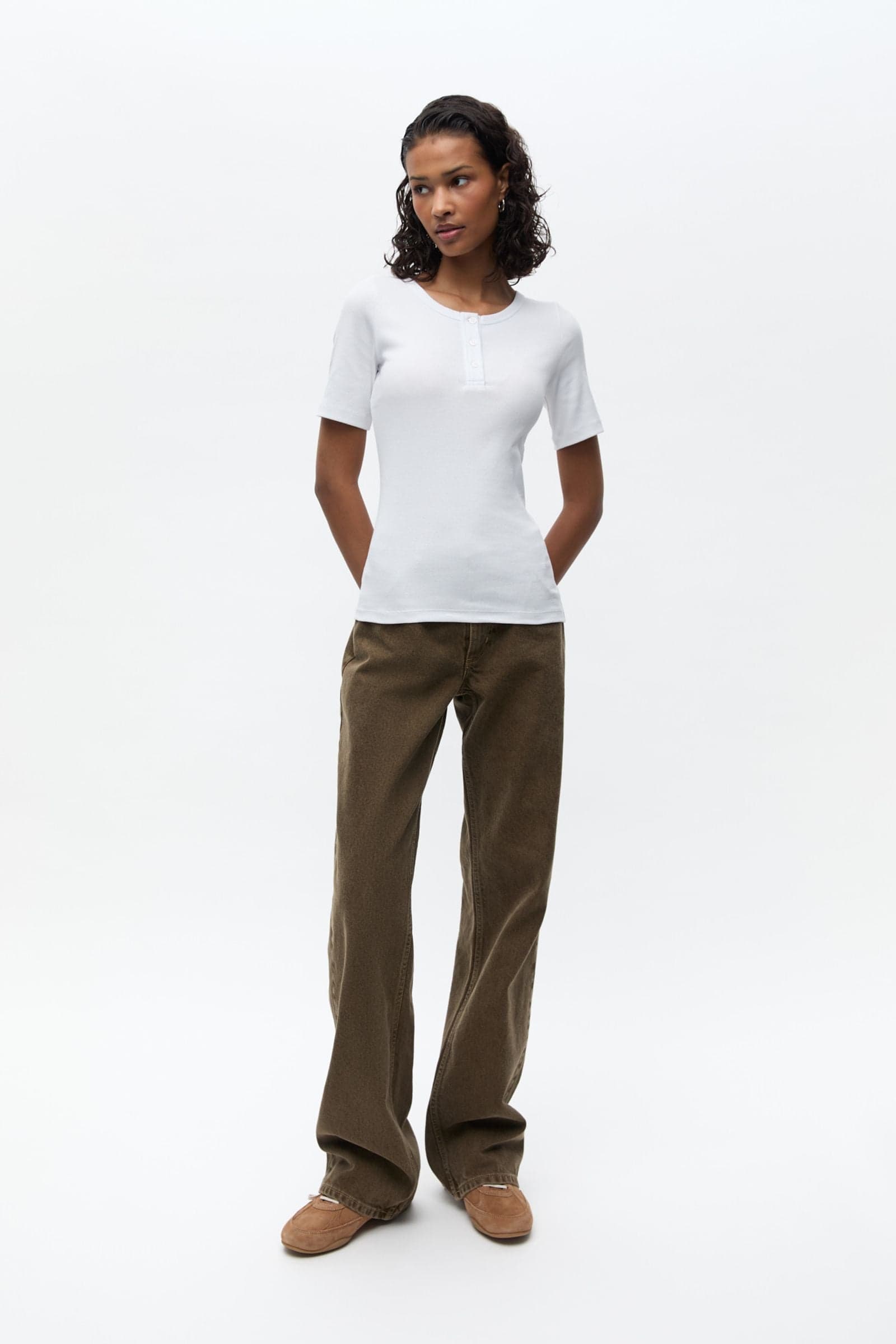 ENALLY HENLEY TEE 5314 Bright White
