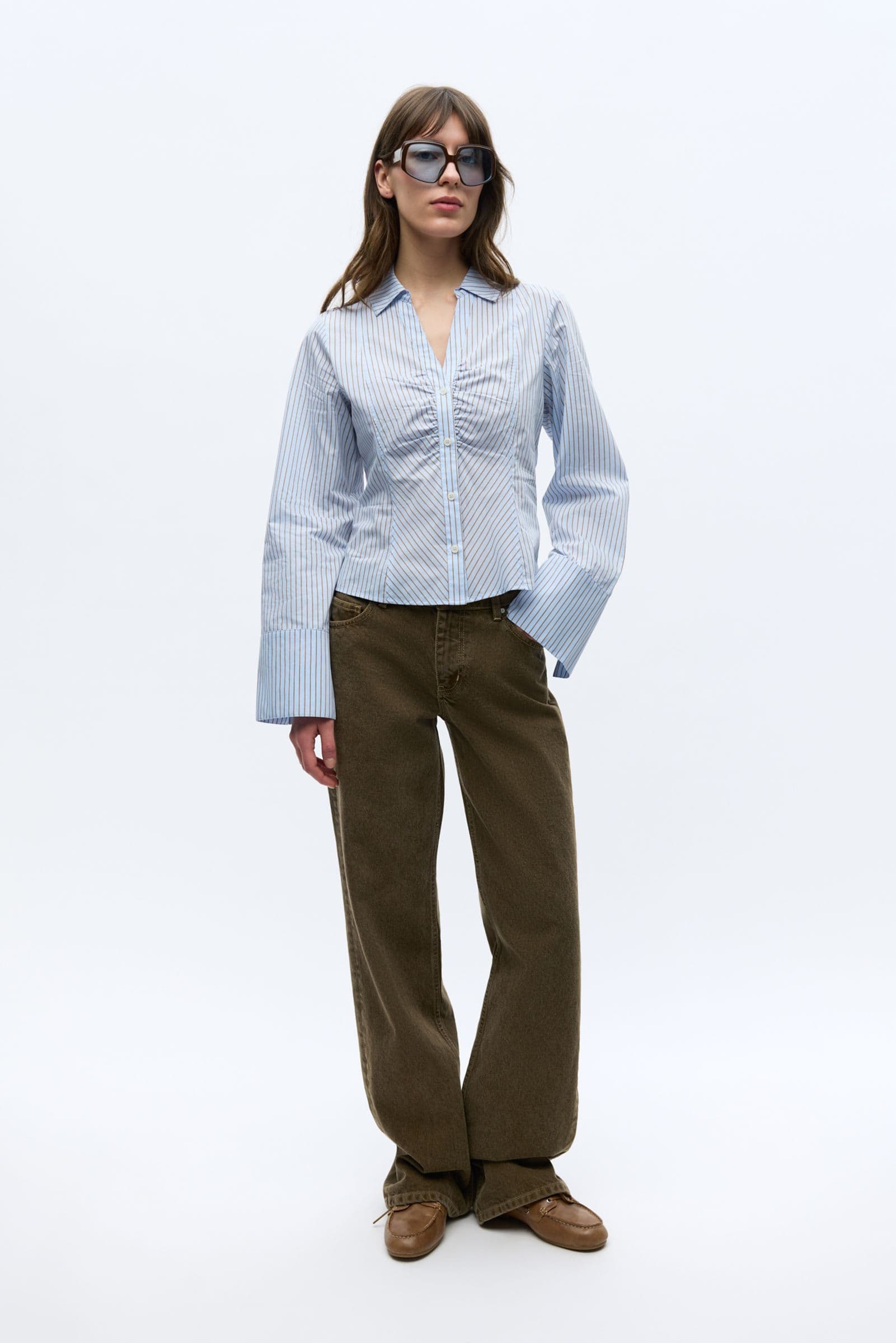 ENAGNESTA G SHIRT 7537 BLUE BROWN STRIPE