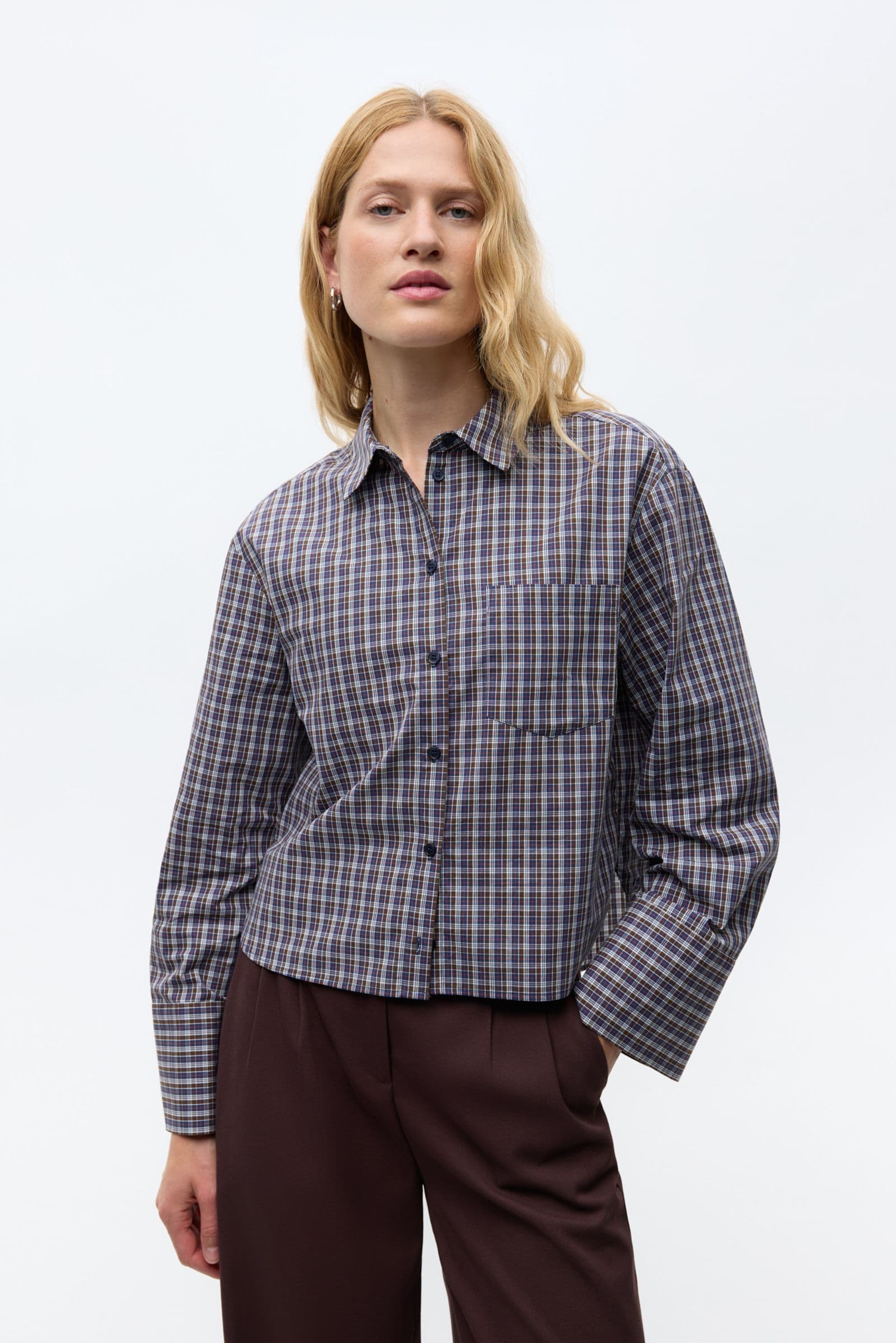 ENWEB LS SHORT SHIRT CH 7586 BLUE BROWN CH.