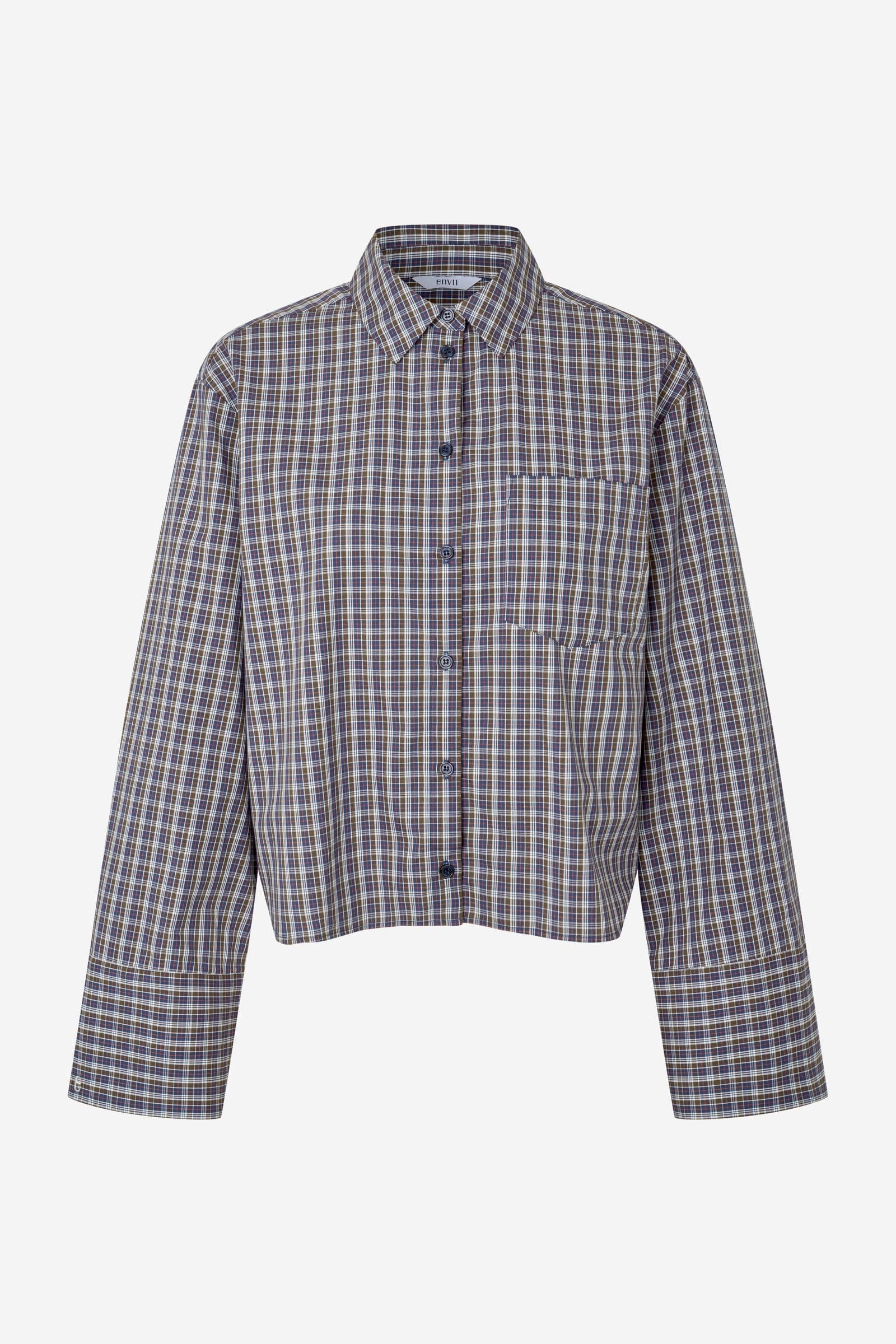 ENWEB LS SHORT SHIRT CH 7586 BLUE BROWN CH.
